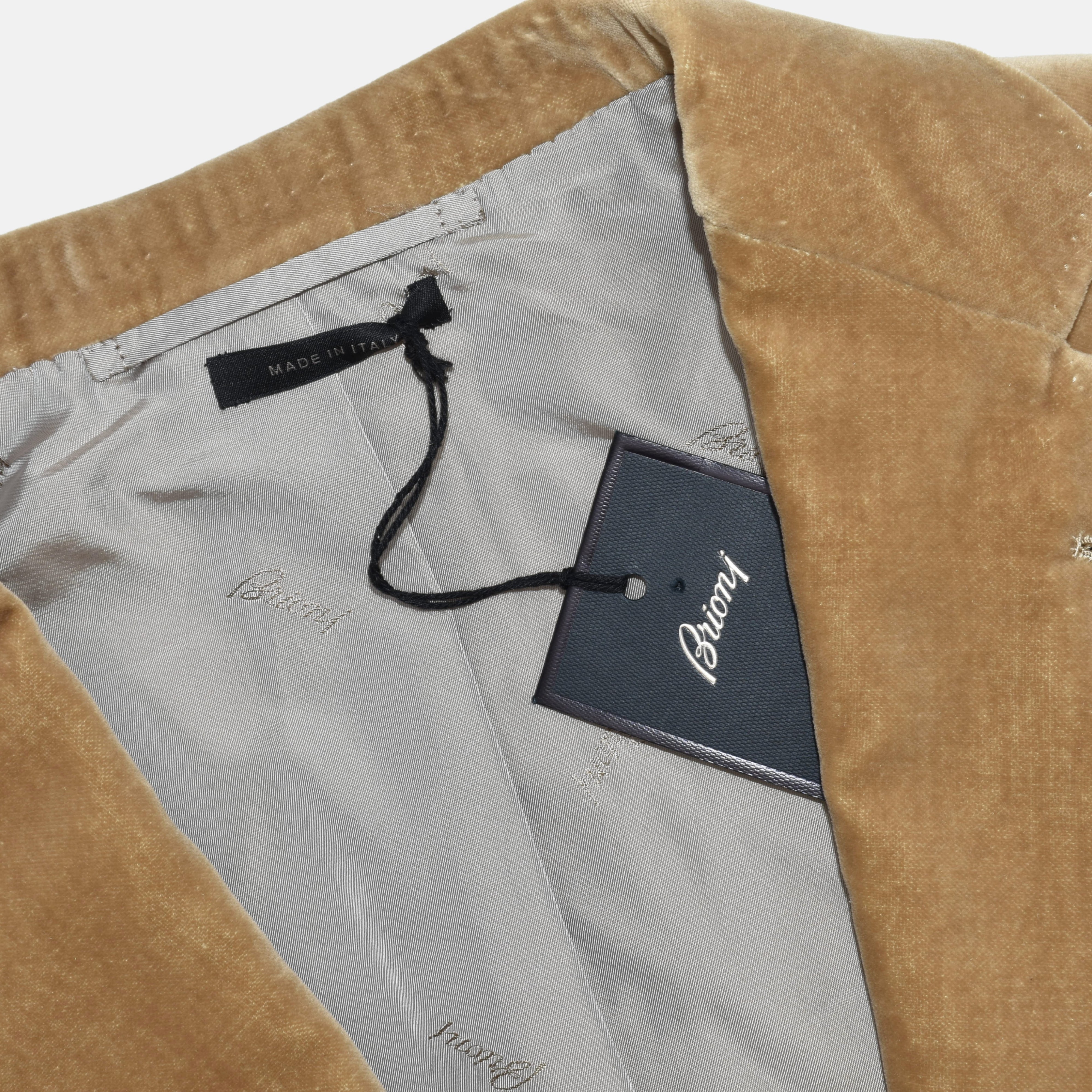 Beige Velvet Blazer made of Cotton/Modal (EU 50)