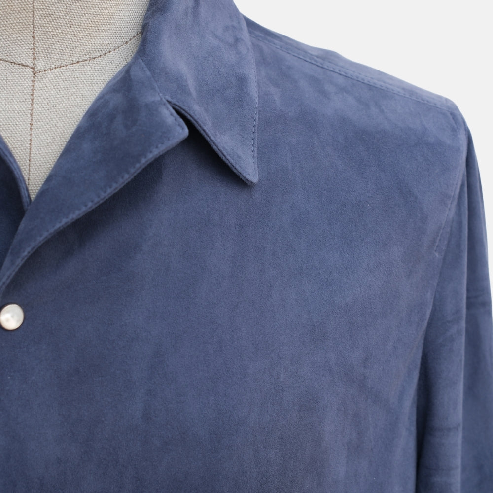 Blue Suede Shirt Jacket (M)