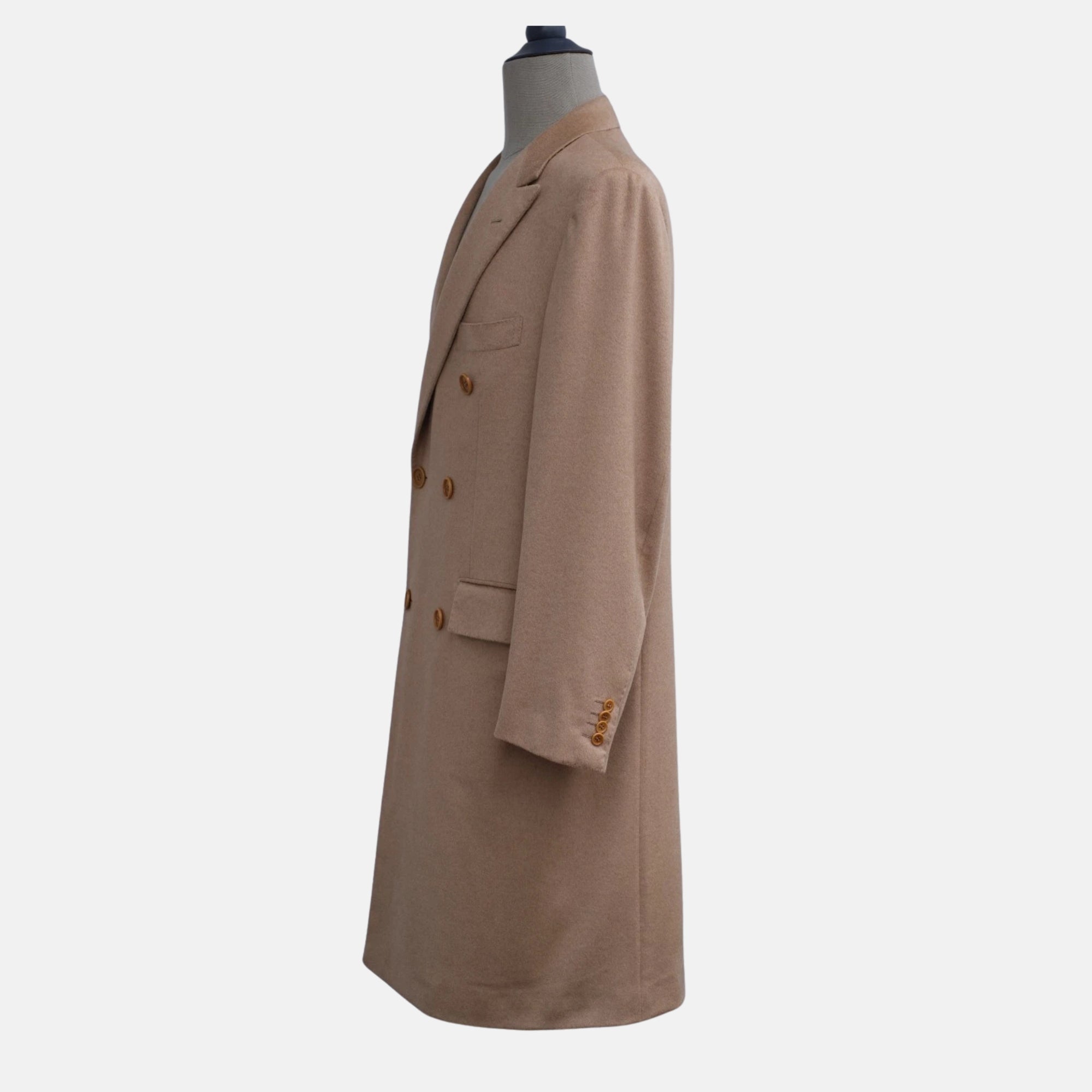 Beige Double Breasted Guanaco Coat (EU 50)
