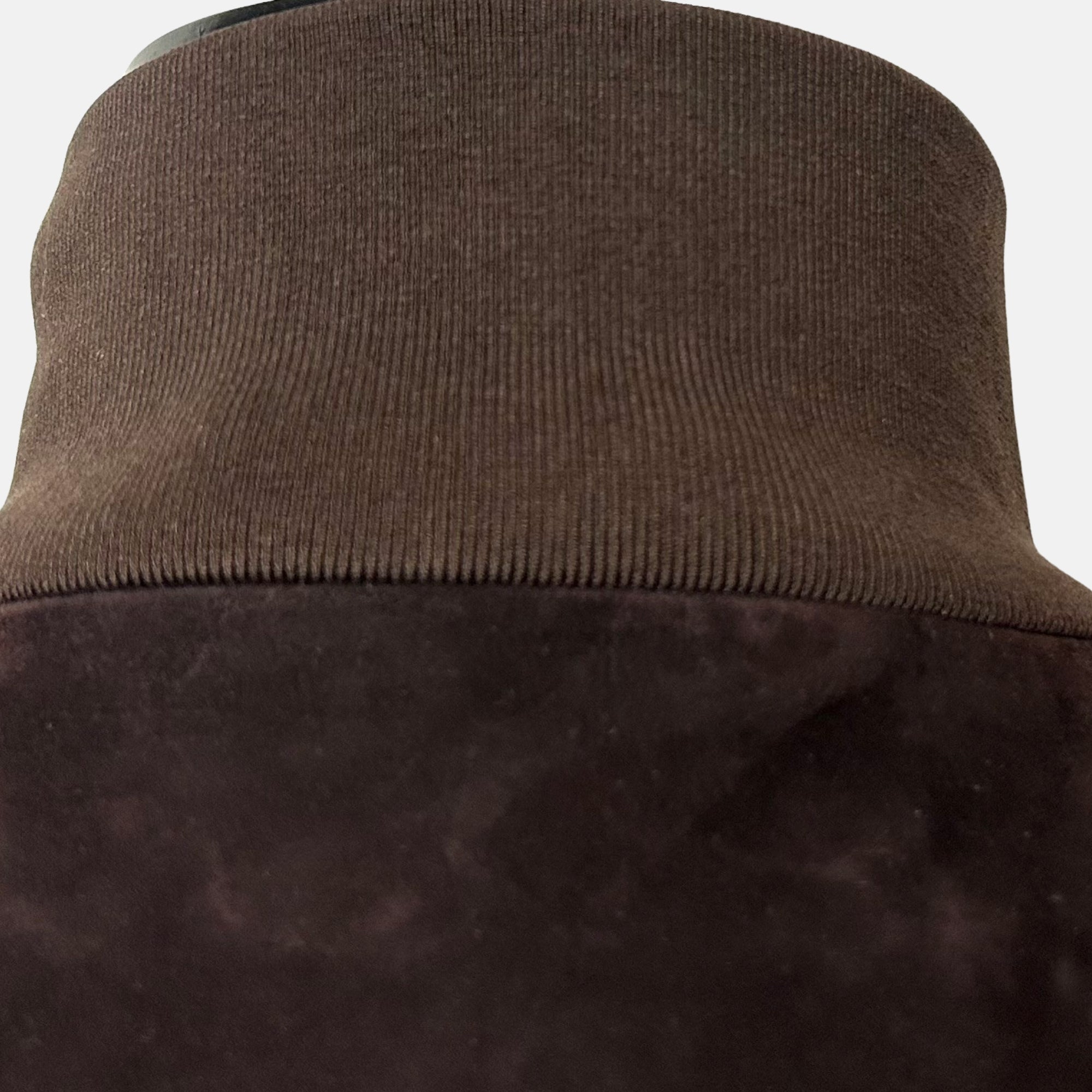 Dark Brown–Burgundy Bomber Jacket made of Suede/Knit/Silk/Nylon/Elastane (EU 56)