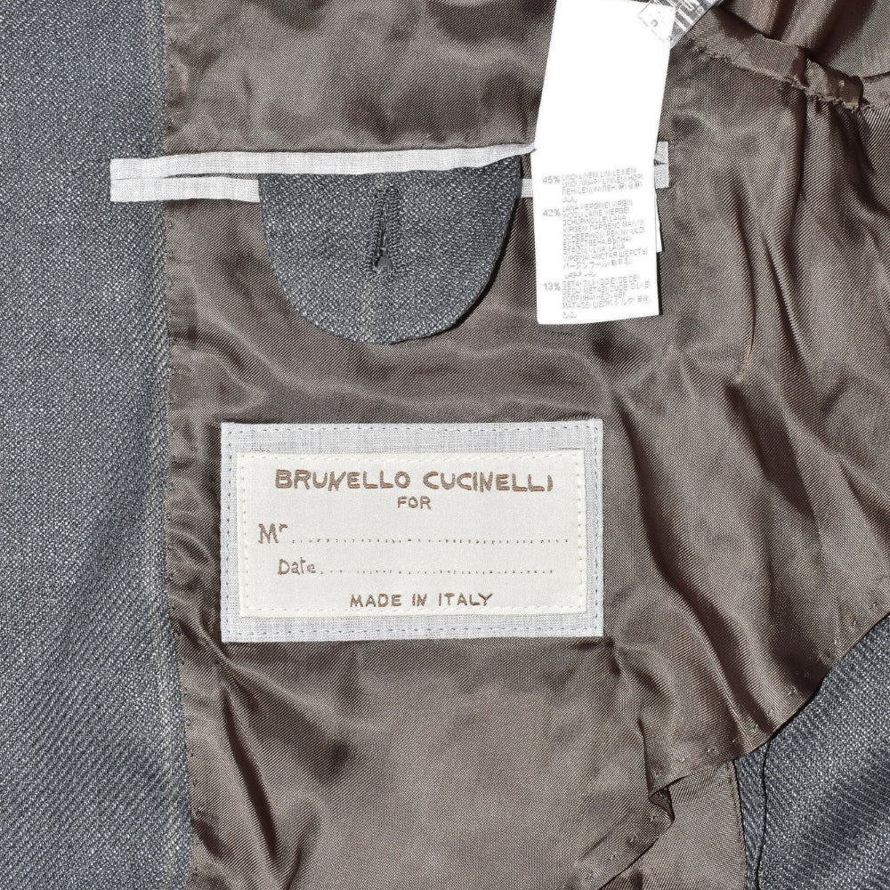 Grey Striped Blazer made of Linen/Wool/Silk (EU 54)