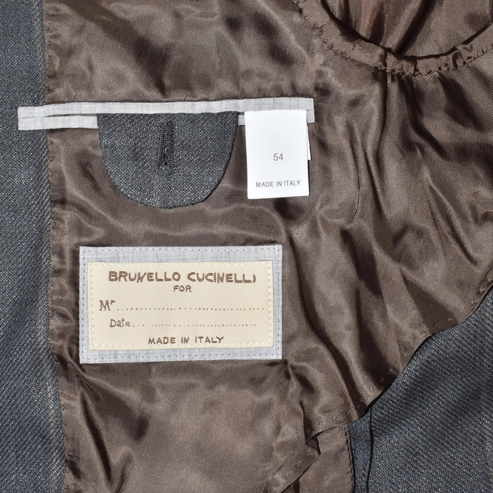 Grey Striped Blazer made of Linen/Wool/Silk (EU 54)