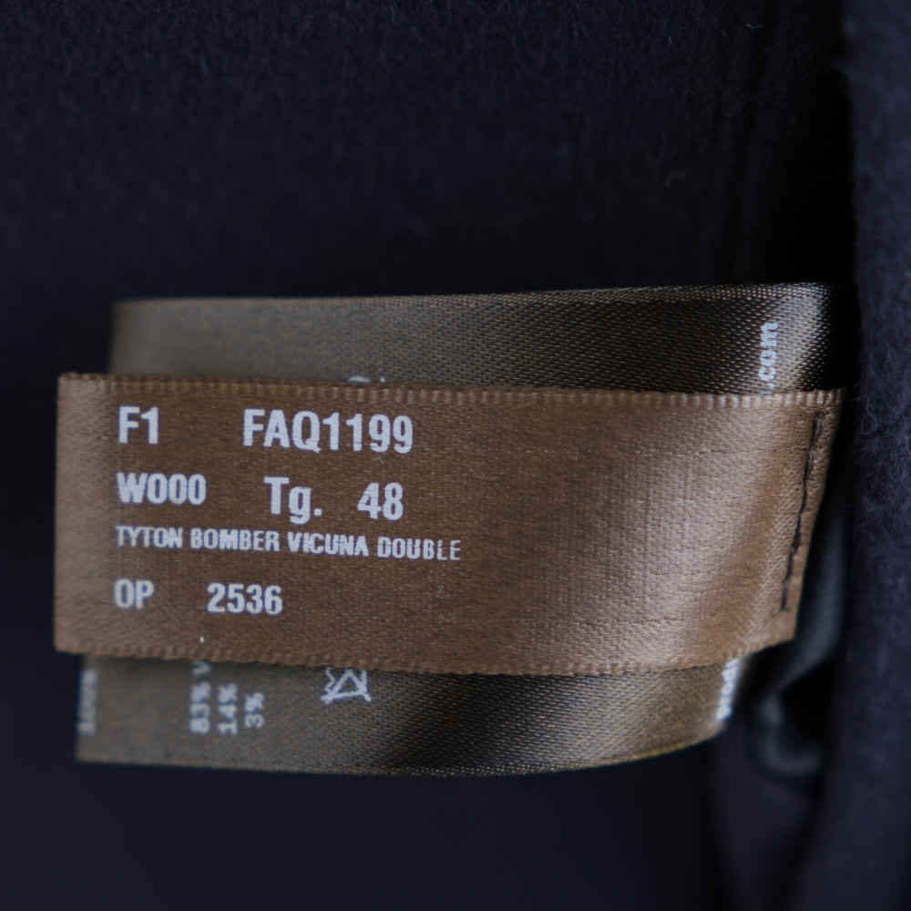Navy Blue Vicuna Bomber Jacket (EU 48, EU 54)
