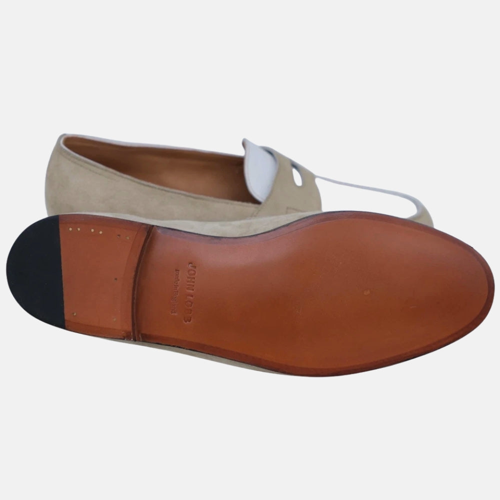 Greige/White Loafers made of Leather (EU 42.5)