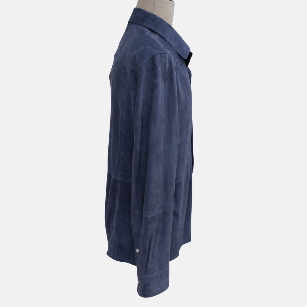 Blue Suede Shirt Jacket (M)