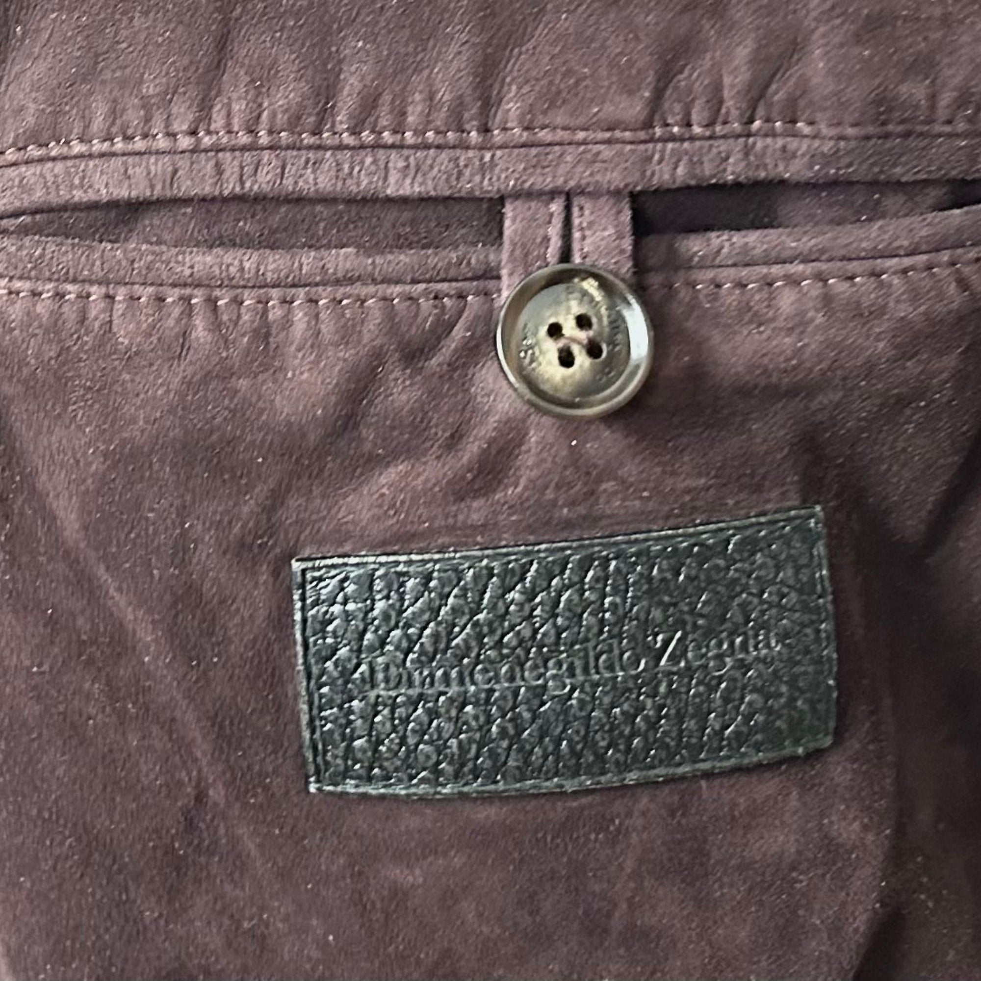 Dark Brown–Burgundy Bomber Jacket made of Suede/Knit/Silk/Nylon/Elastane (EU 56)