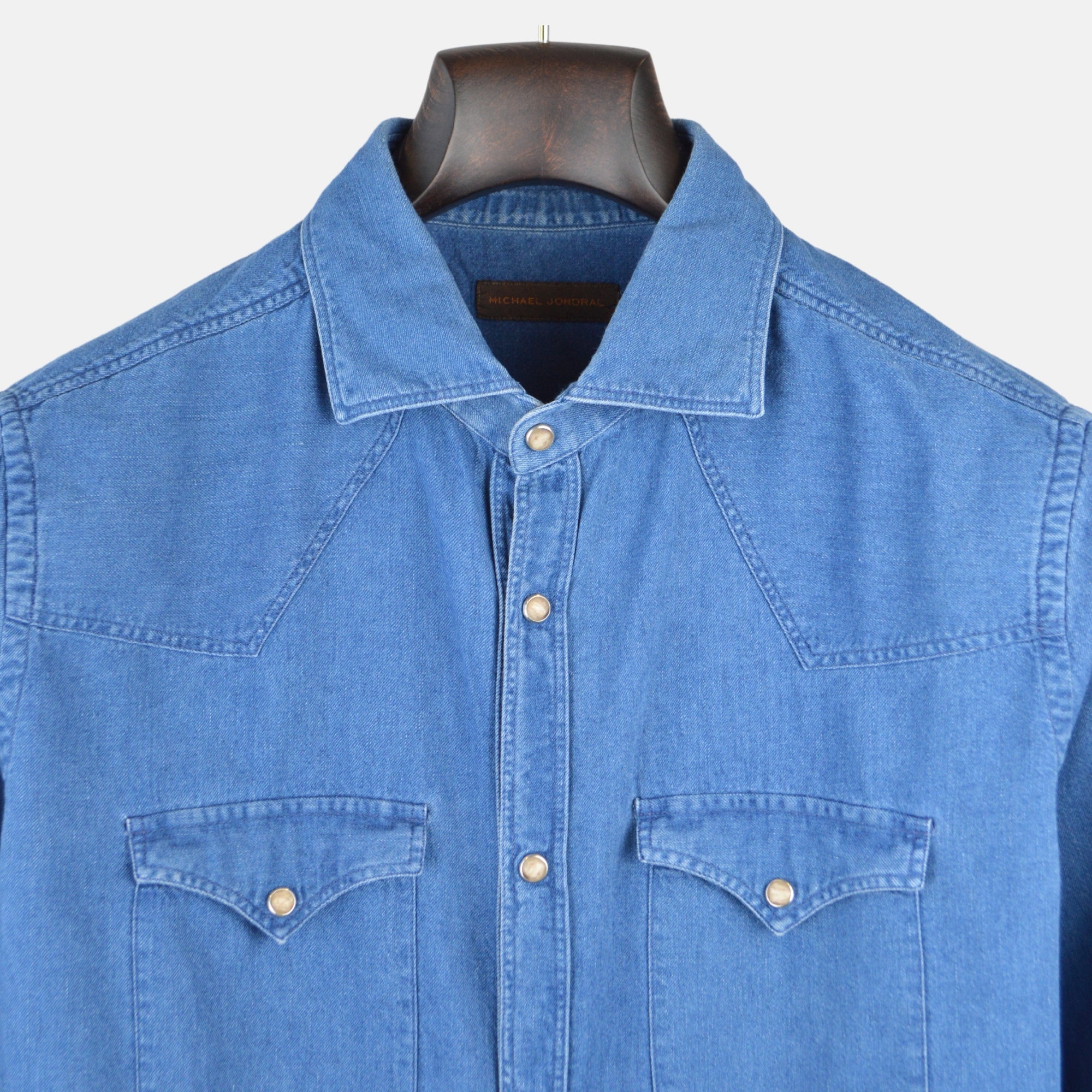 Blue Denim Shirt made of Cotton/Linen (40)