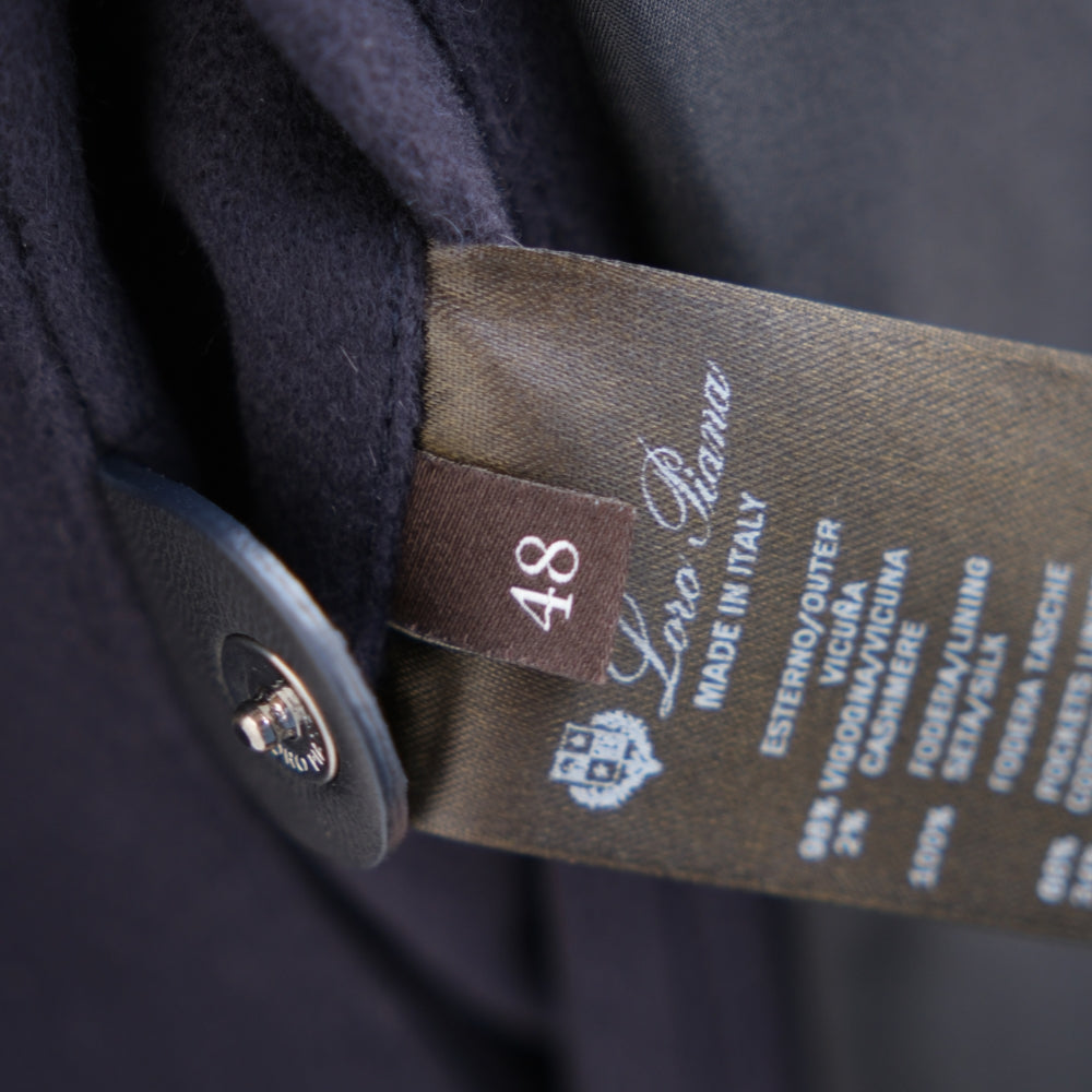 Navy Blue Vicuna Bomber Jacket (EU 48, EU 54)