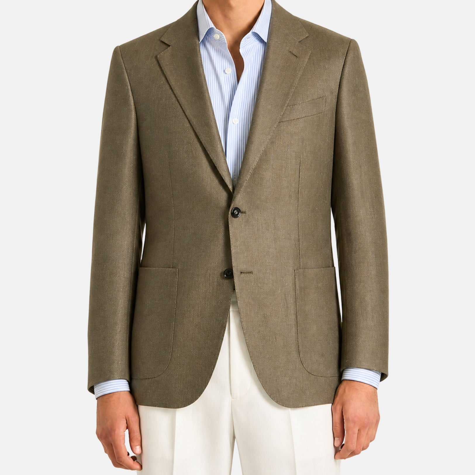 Olive Melange Blazer made of Cashmere/Silk/Linen (EU 52)
