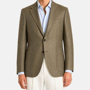 Olive Melange Blazer made of Cashmere/Silk/Linen (EU 52)