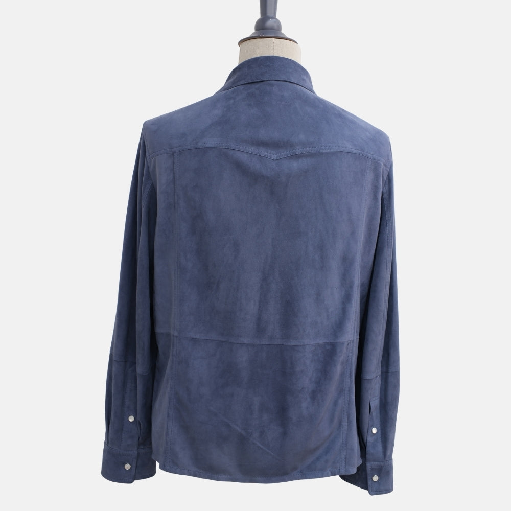 Blue Suede Shirt Jacket (M)