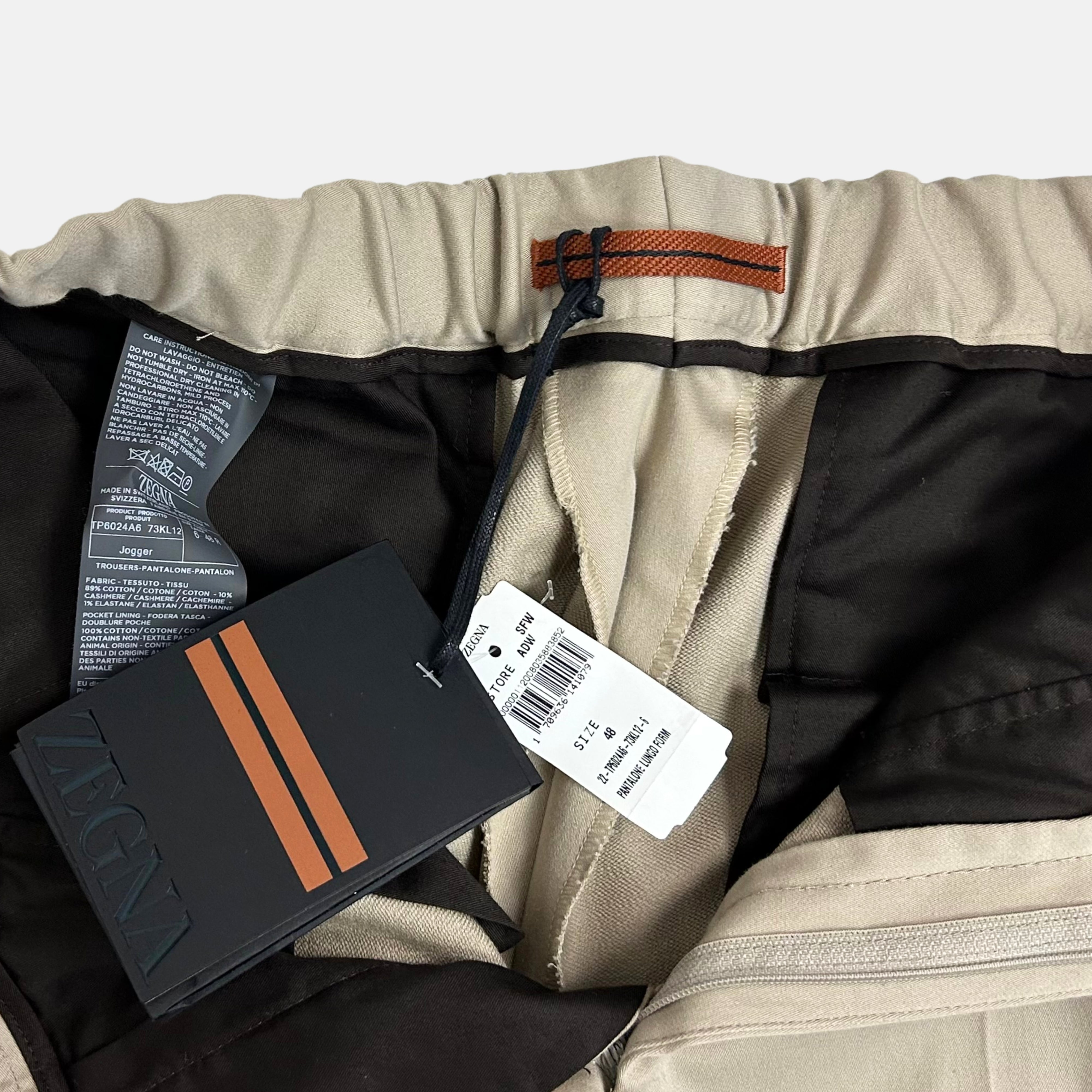 Beige Jogger Pants made of Cotton/Cashmere (EU 48)