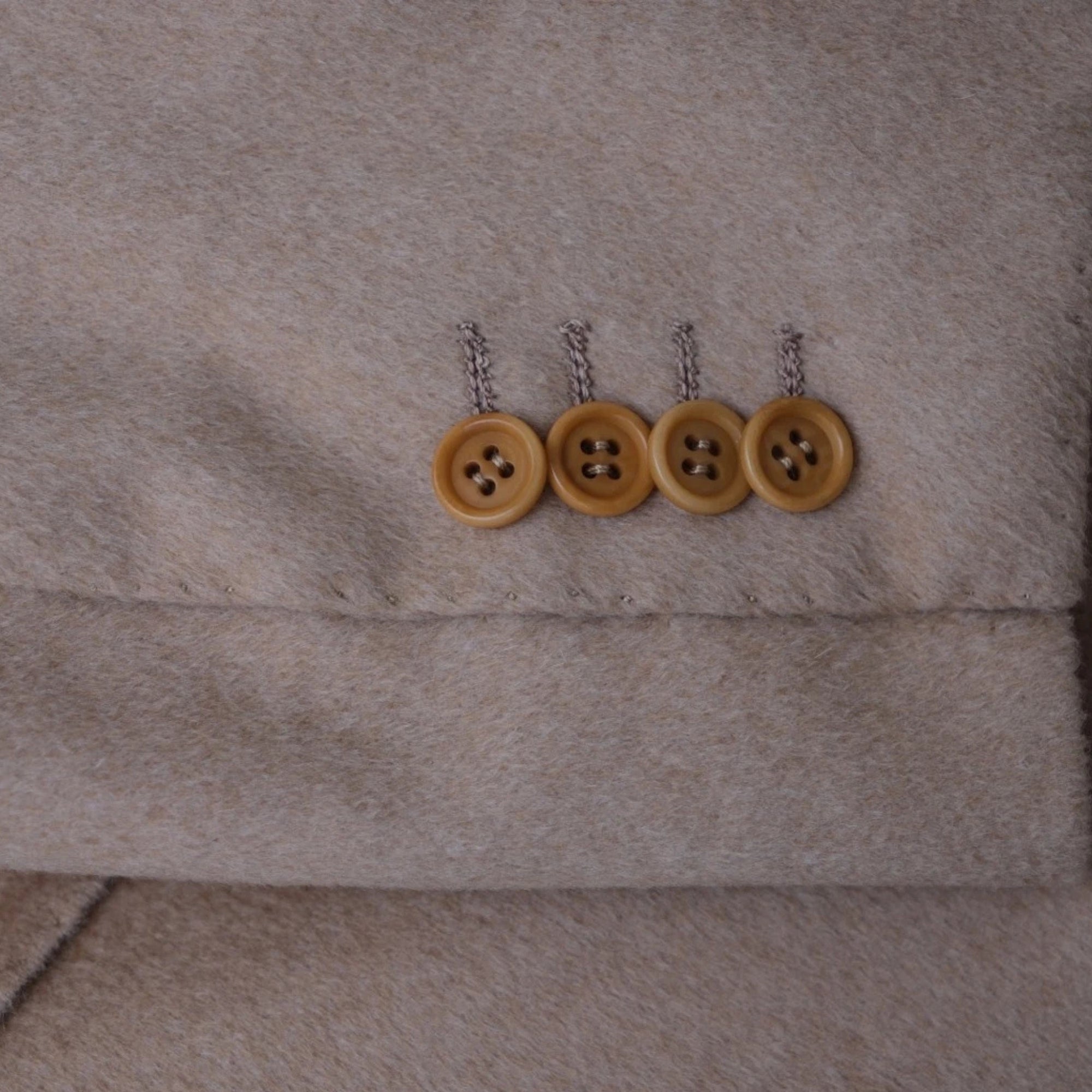 Beige Double Breasted Guanaco Coat (EU 50)