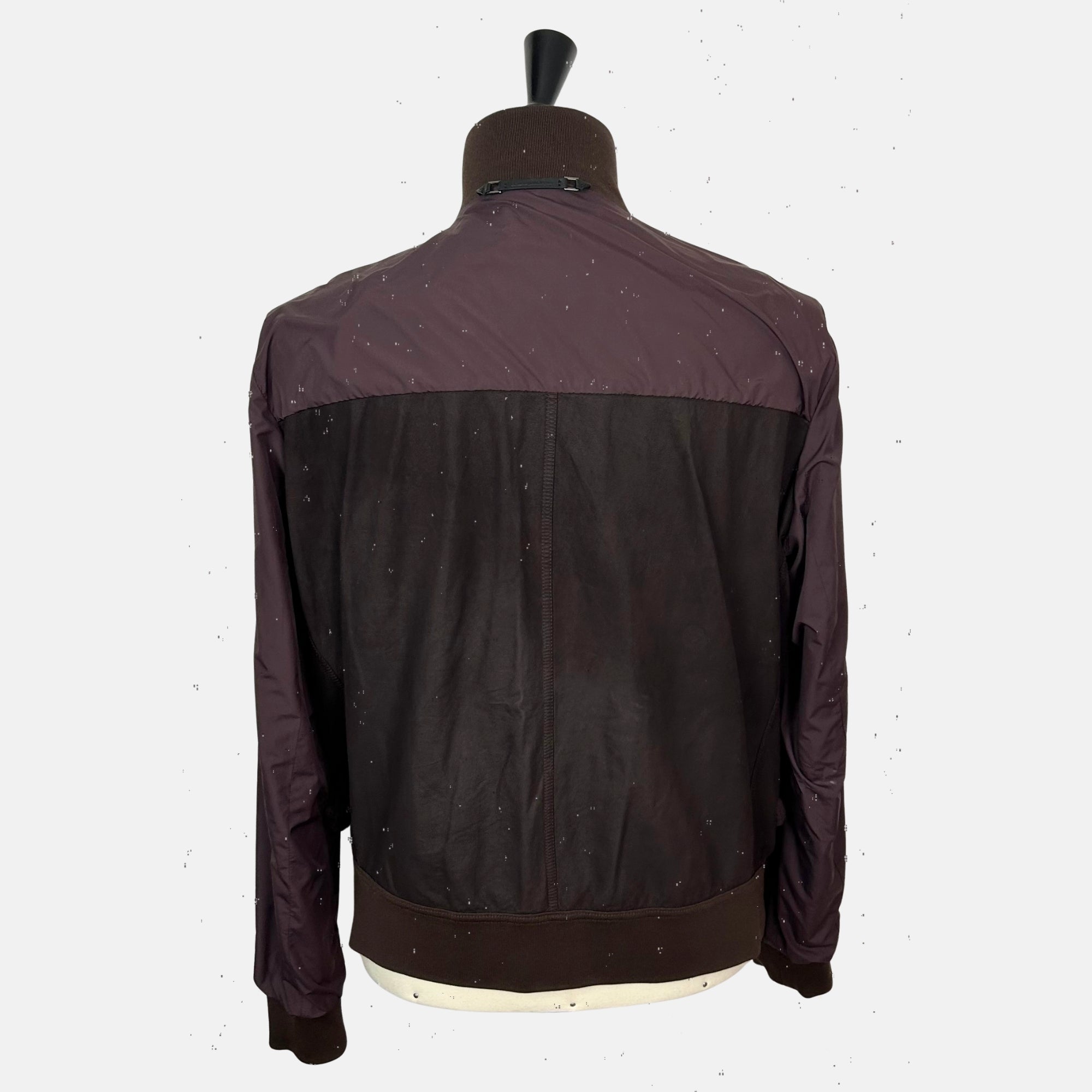 Dark Brown–Burgundy Bomber Jacket made of Suede/Knit/Silk/Nylon/Elastane (EU 56)
