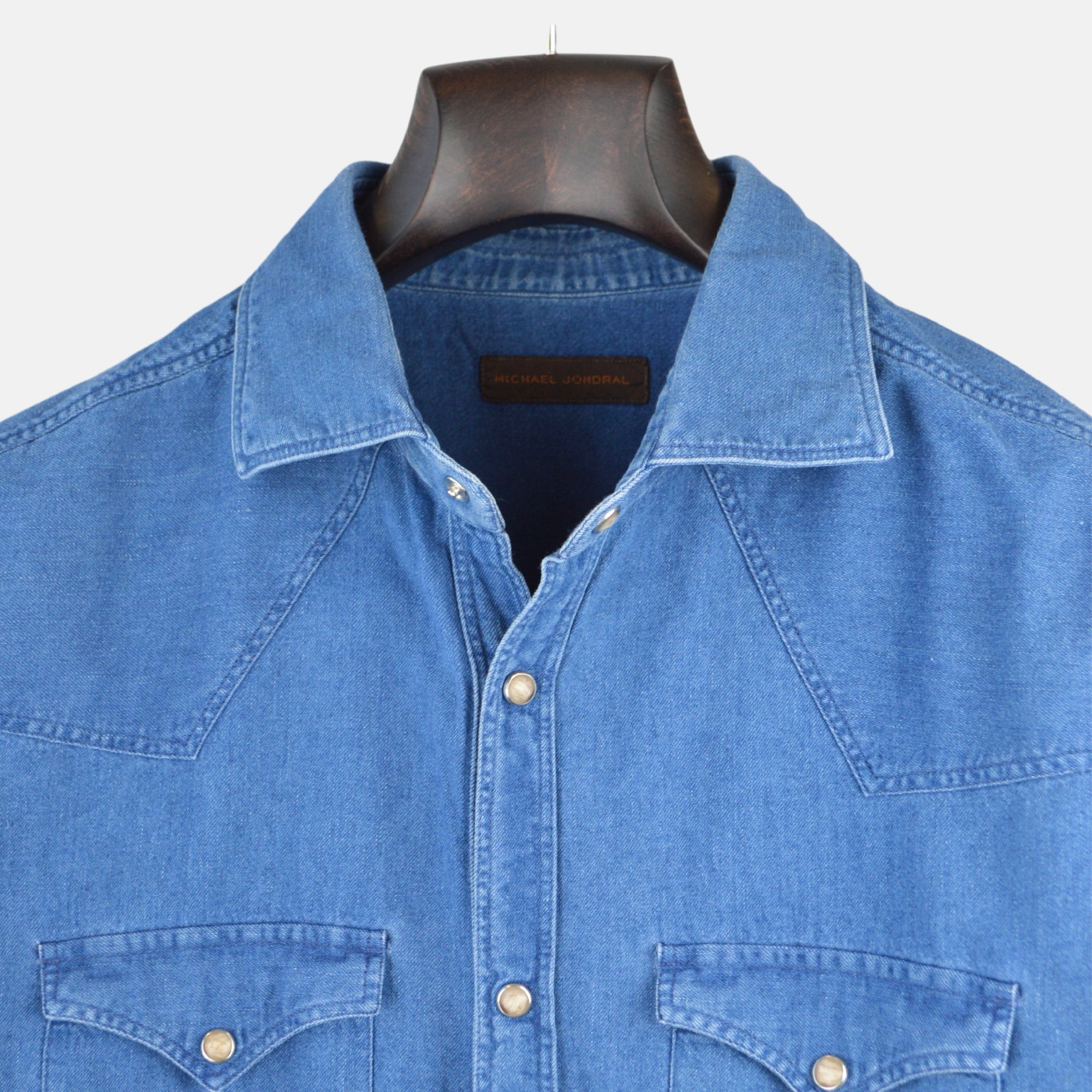 Blue Denim Shirt made of Cotton/Linen (40)