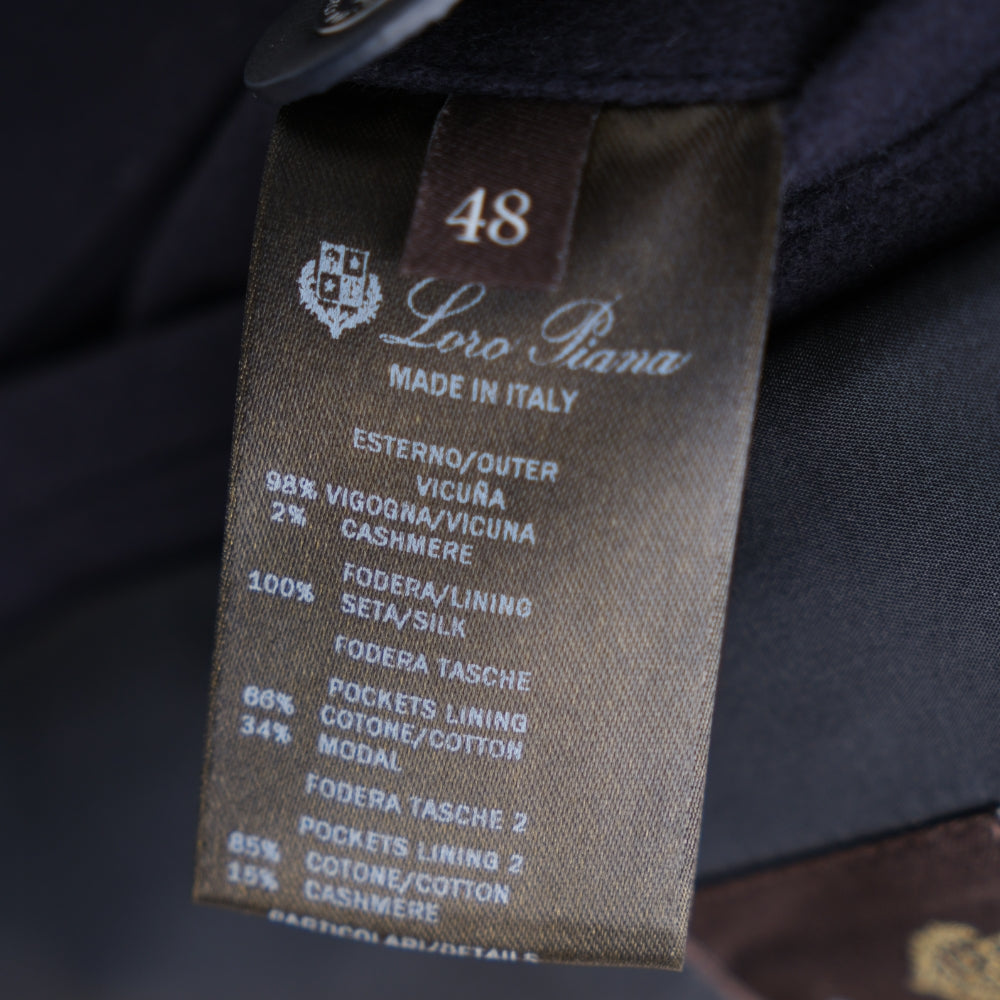Navy Blue Vicuna Bomber Jacket (EU 48, EU 54)