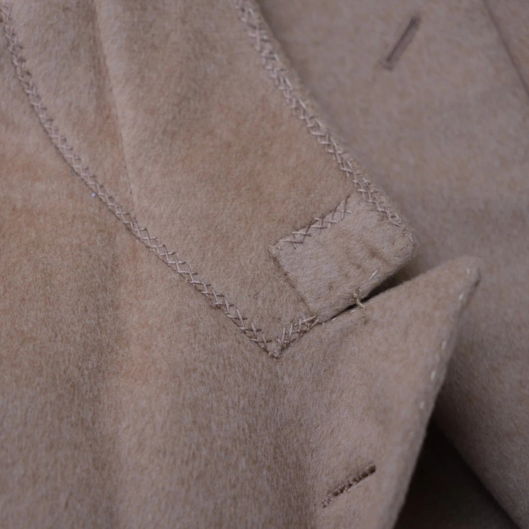 Beige Double Breasted Guanaco Coat (EU 50)