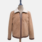 Beige/Brown Shearling Jacket (M)