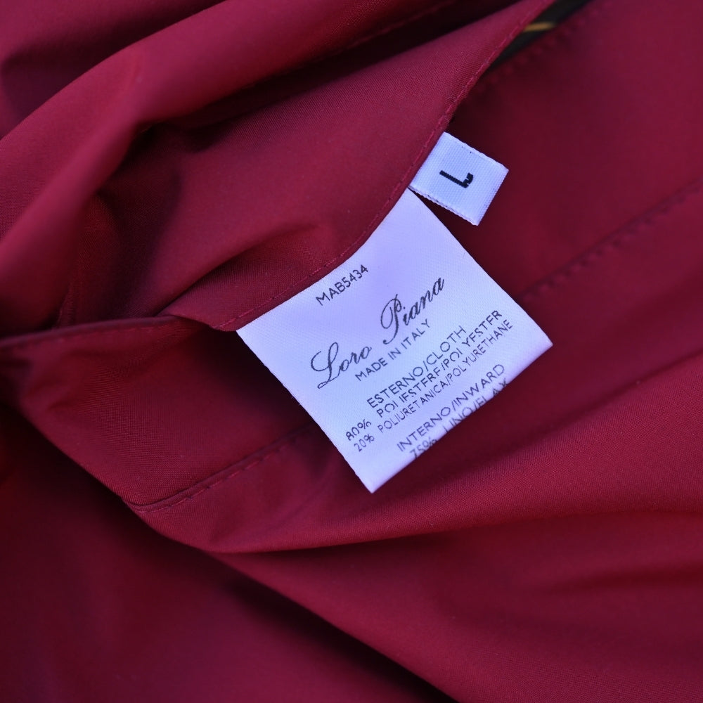 Red/White Lined Reversible Vest made of Linen/Silk etc. (L)