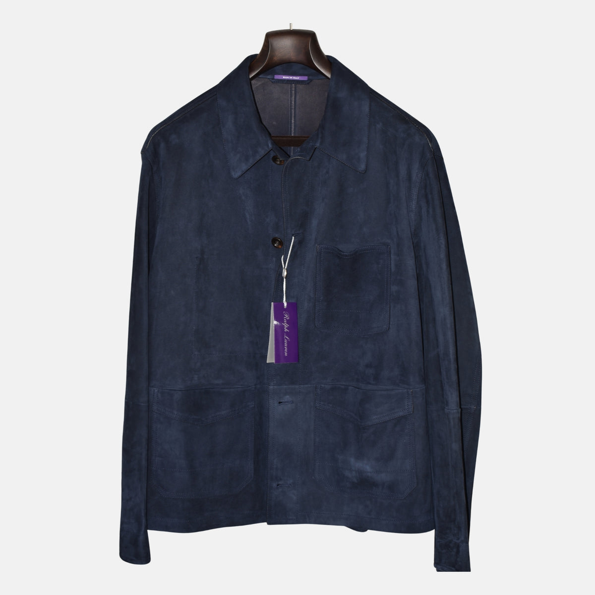 Navy Suede Overshirt (XXL)