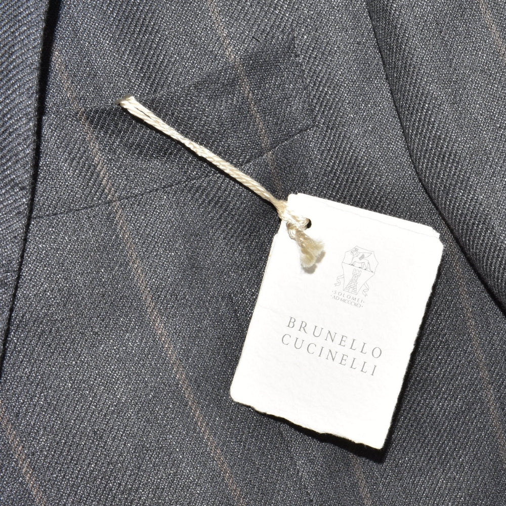 Grey Striped Blazer made of Linen/Wool/Silk (EU 54)