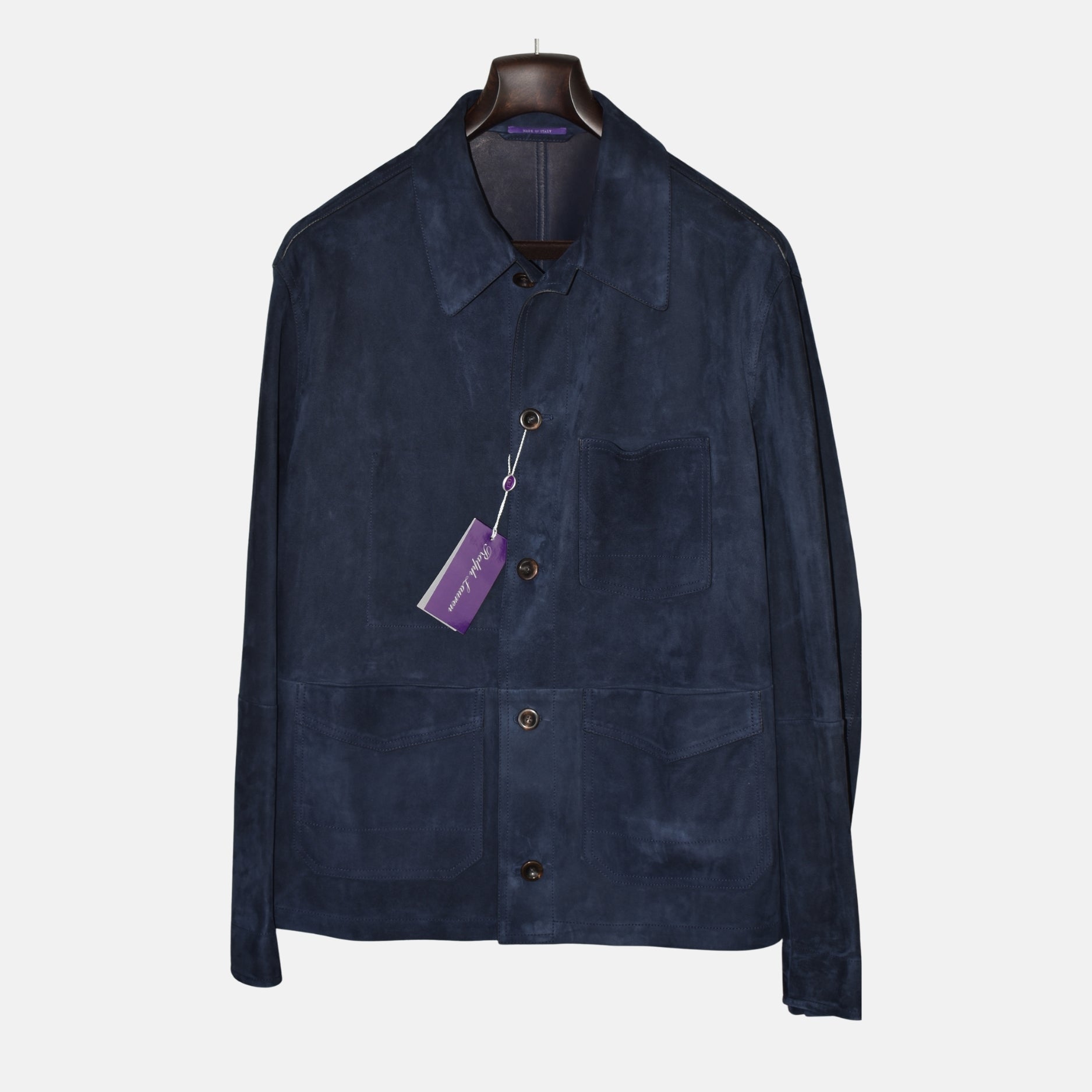 Navy Suede Overshirt (XXL)