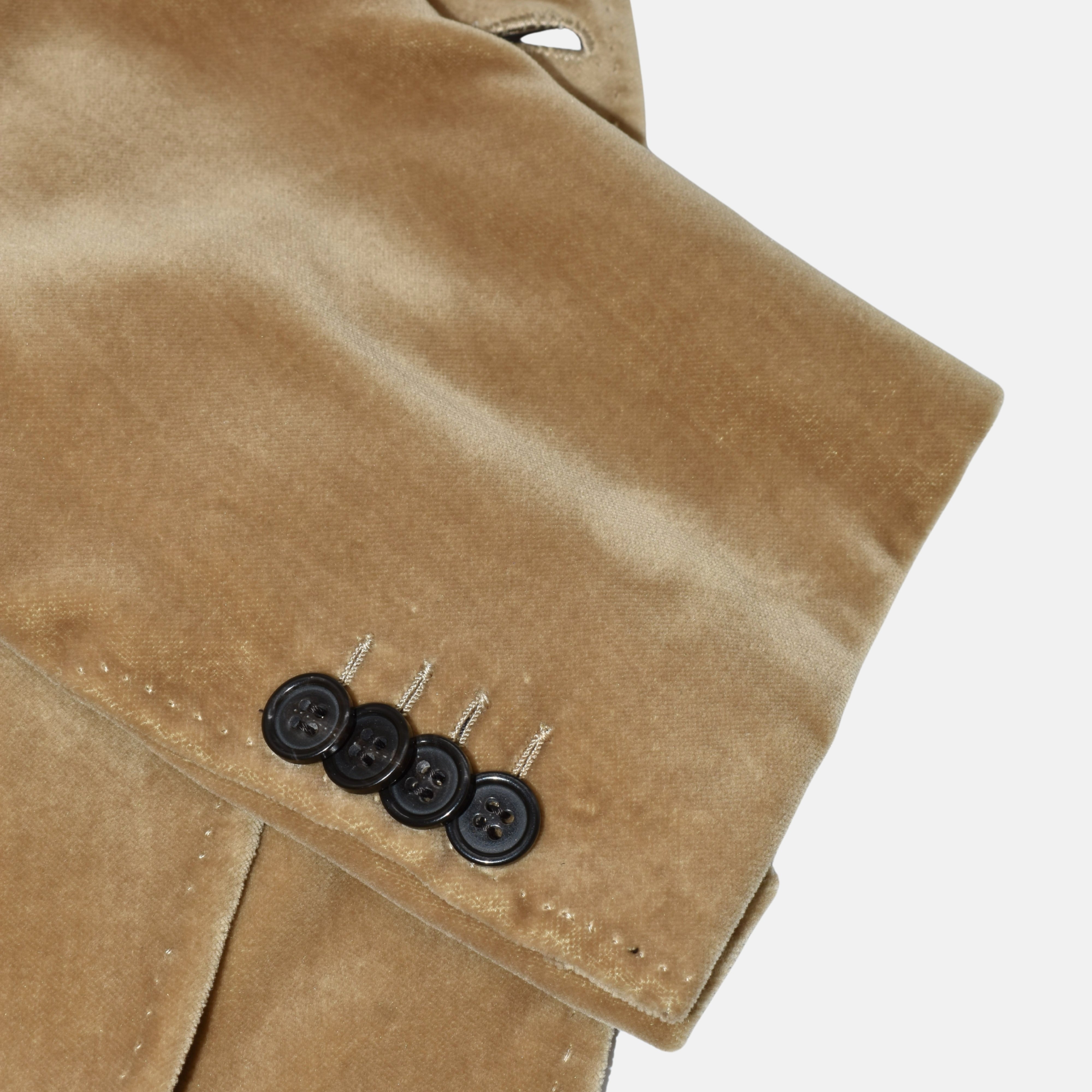 Beige Velvet Blazer made of Cotton/Modal (EU 50)