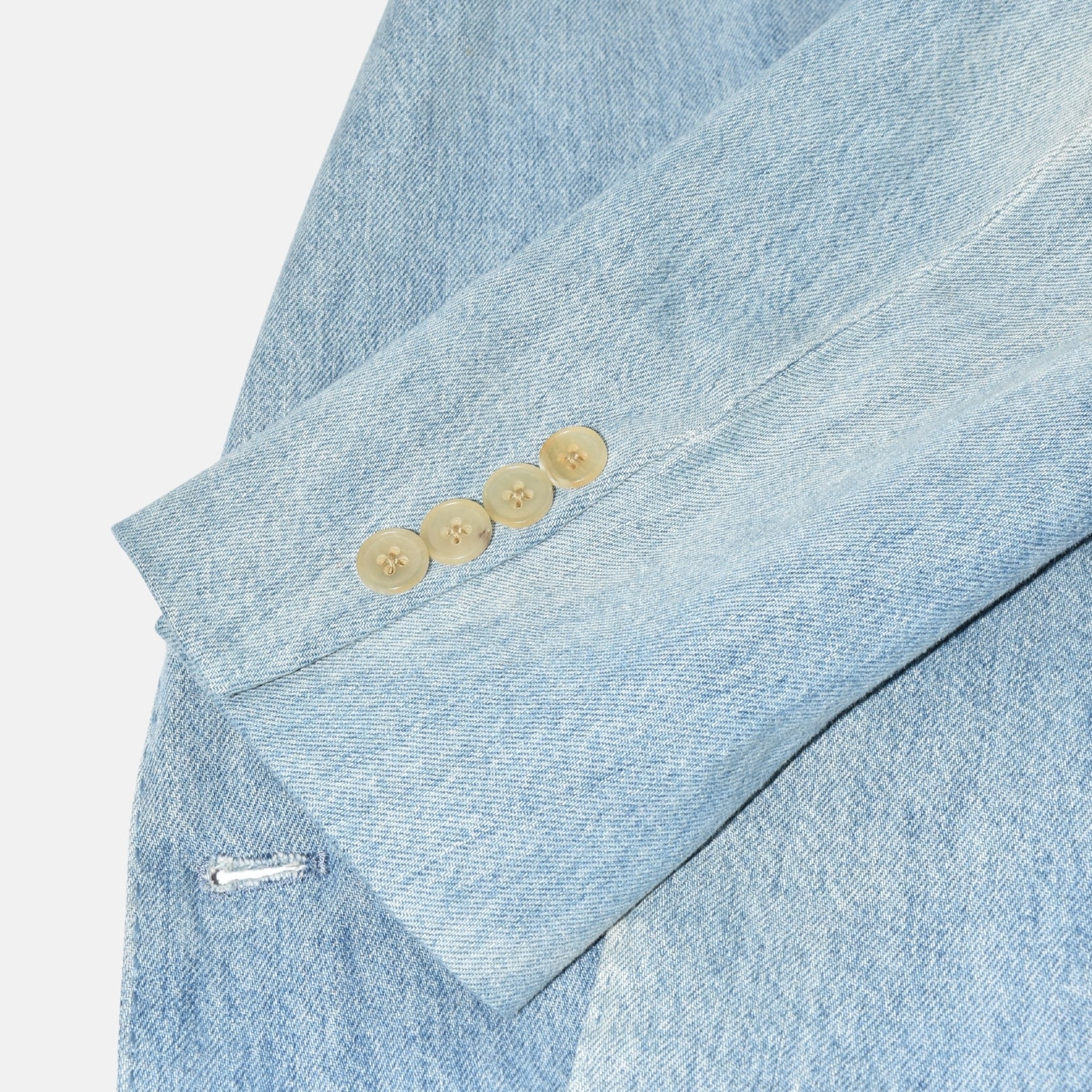 Blue Double Breasted Denim Cotton Blazer (EU 52)