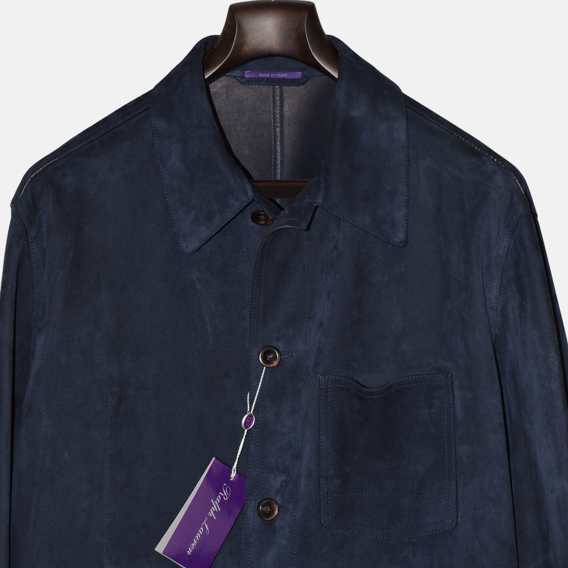 Navy Suede Overshirt (XXL)