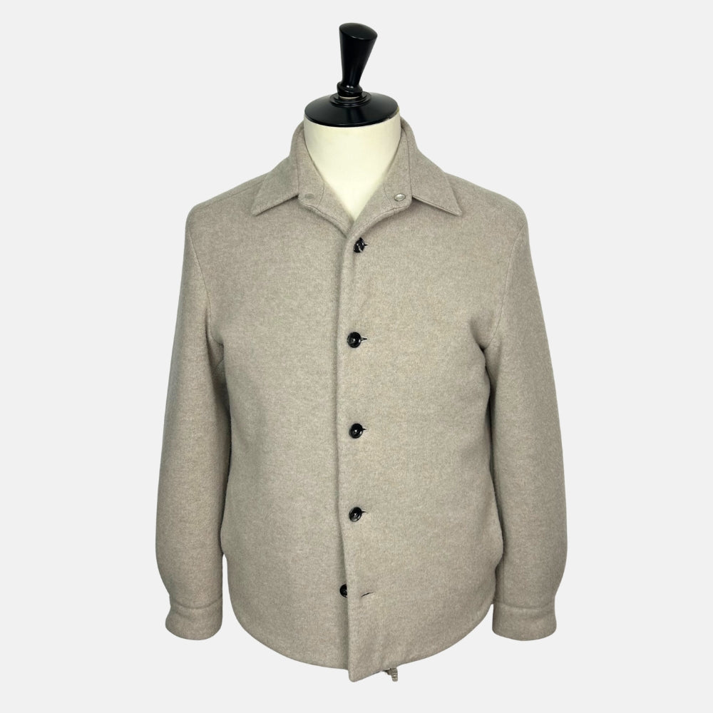 Greige Shirt Jacket made of Cashmere (M)