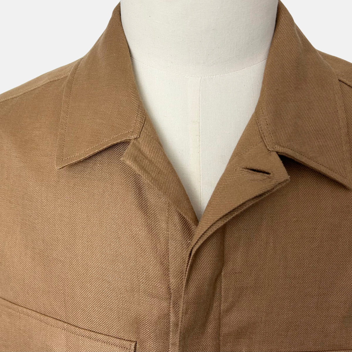 Hemdjacke Camel aus Leinen (L)
