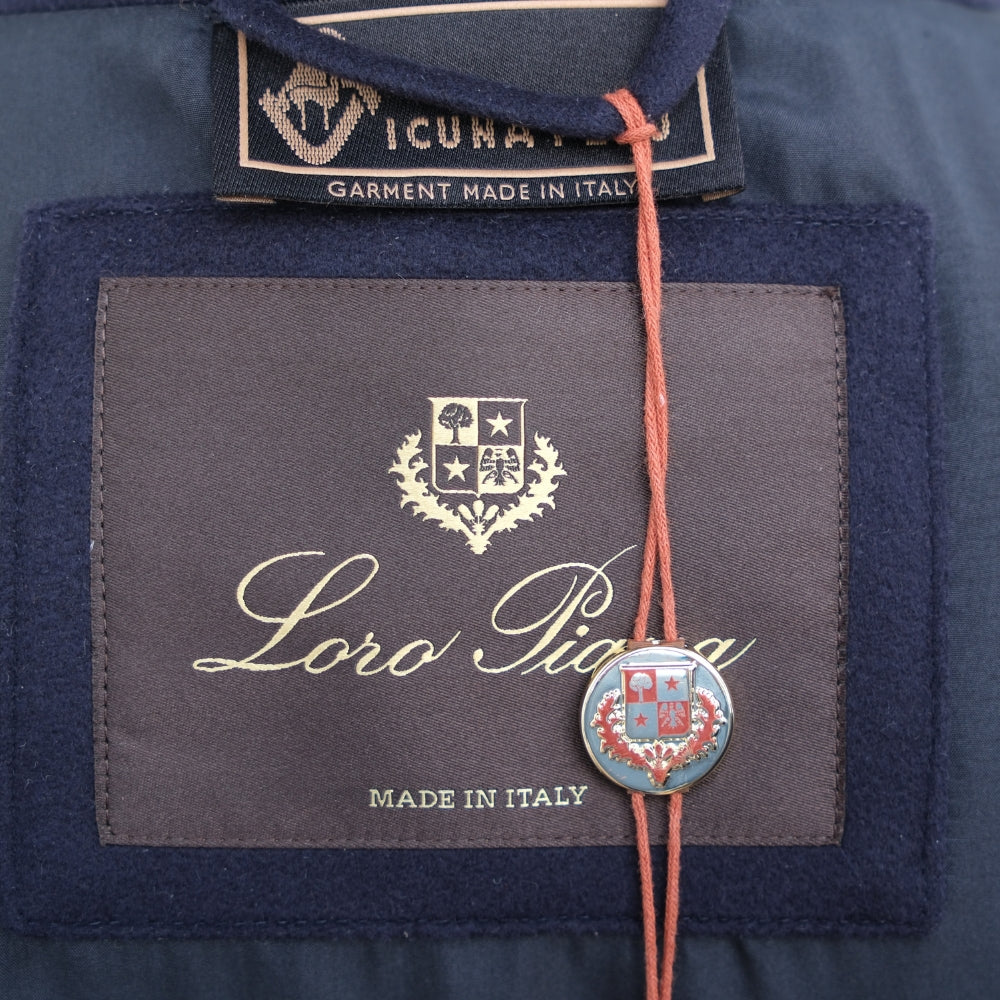 Navy Blue Vicuna Bomber Jacket (EU 48, EU 54)