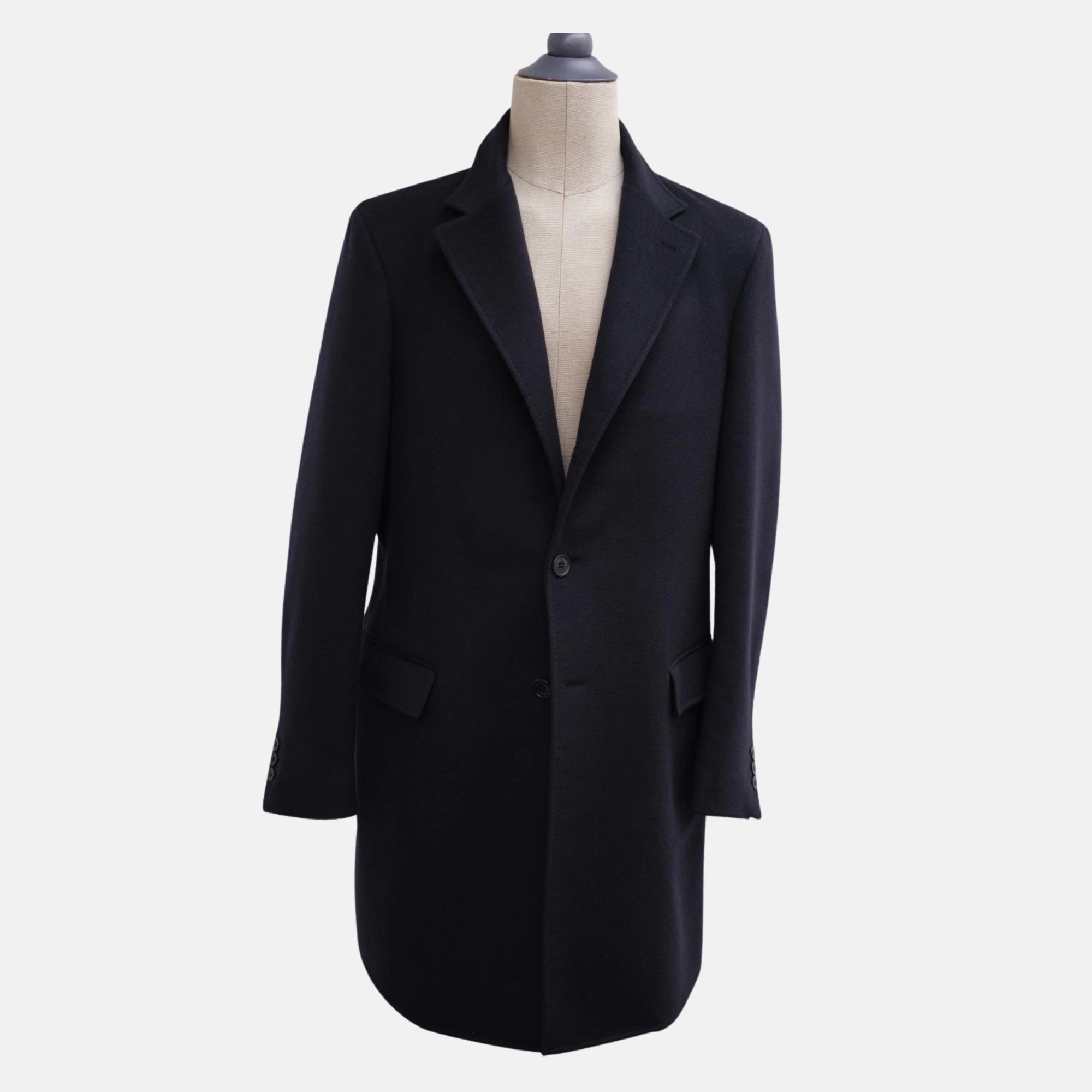 Navy Blue Cashmere Coat (L)