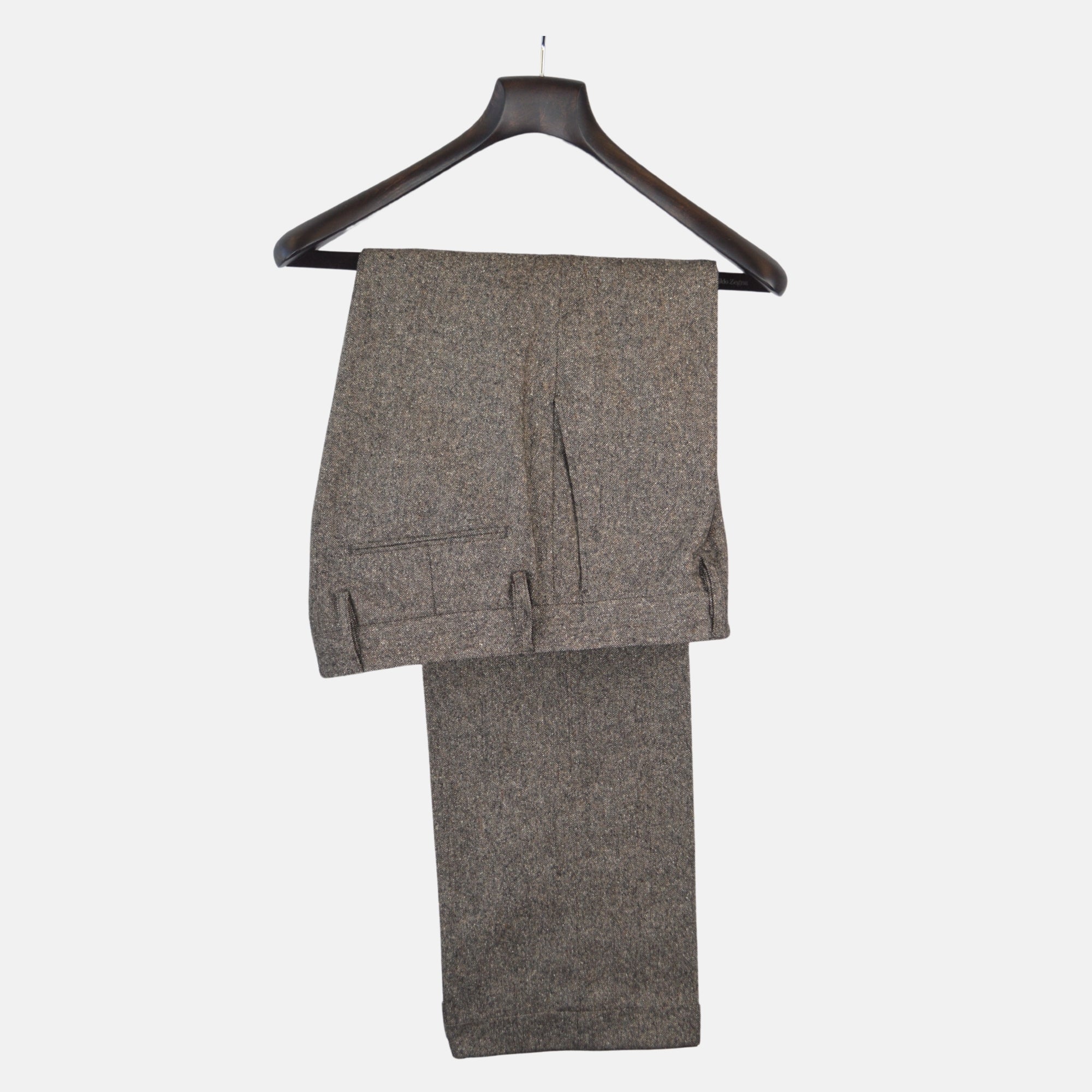 Brown Melange Trousers made of Wool (EU 50)