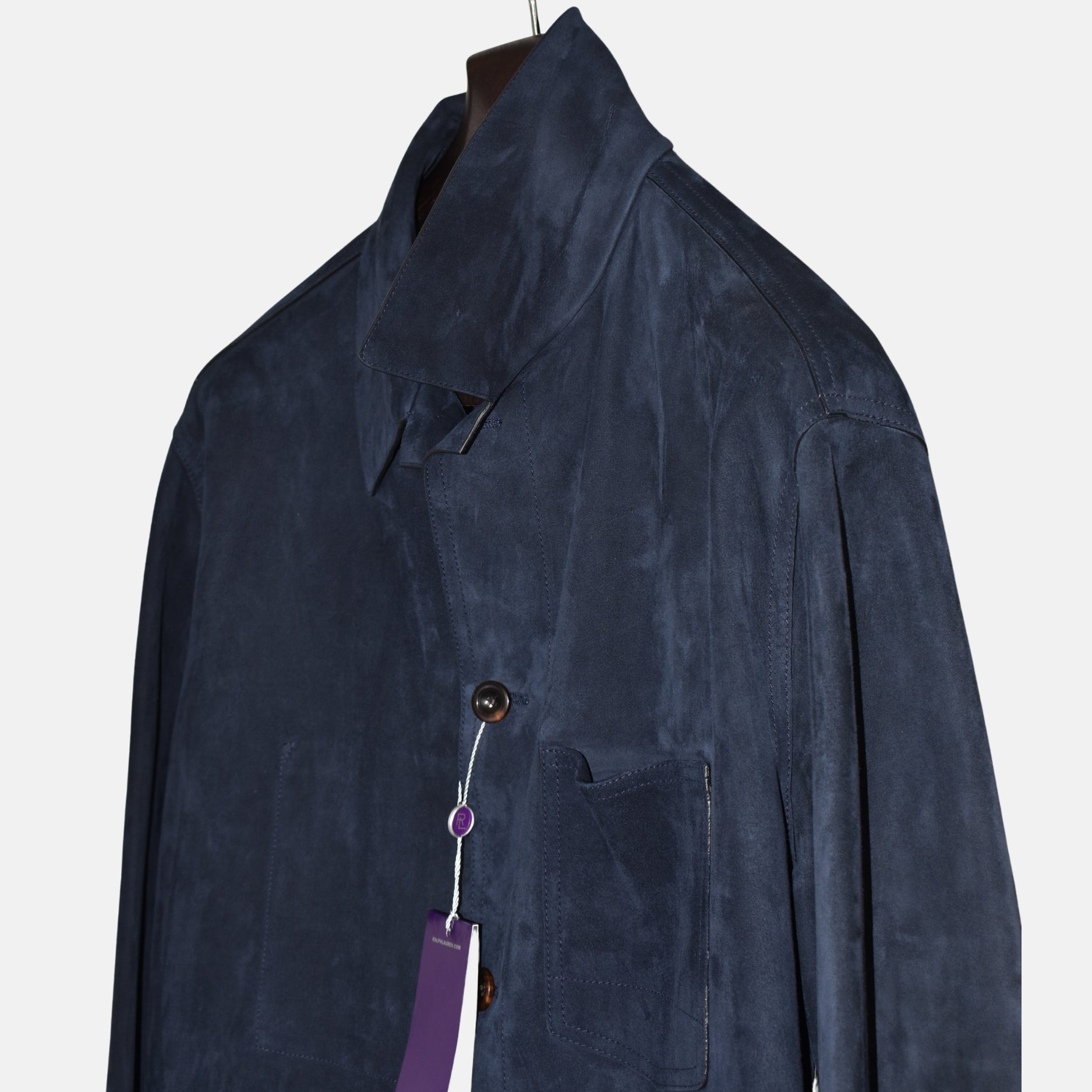 Navy Suede Overshirt (XXL)