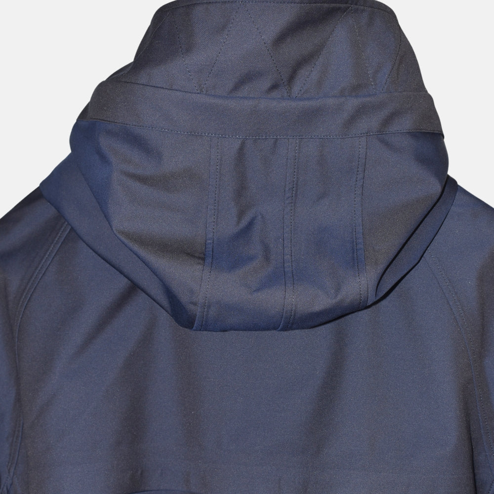 Navy Hooded Rain Jacket made of Virgin Wool/Polyamide (L)