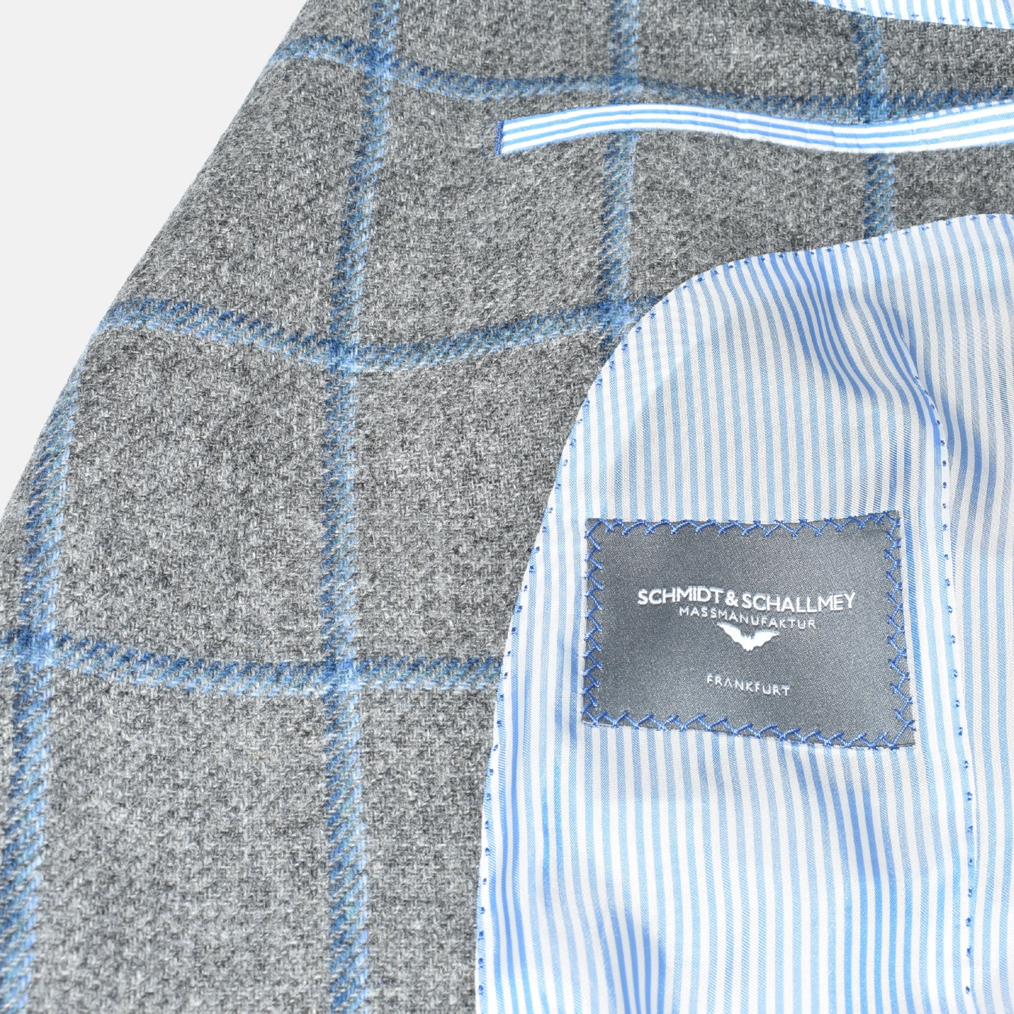 Gray/Blue Checkered Blazer made of Wool (EU 52L)