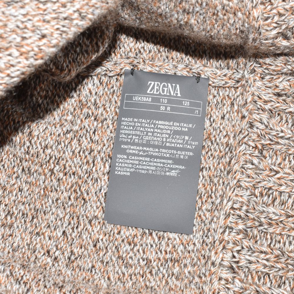 Brown-White Mottled Sweater made of Cashmere (EU 50)