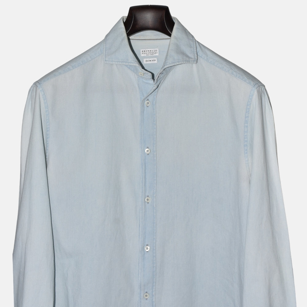 Light Blue Denim Shirt made of Cotton (L)
