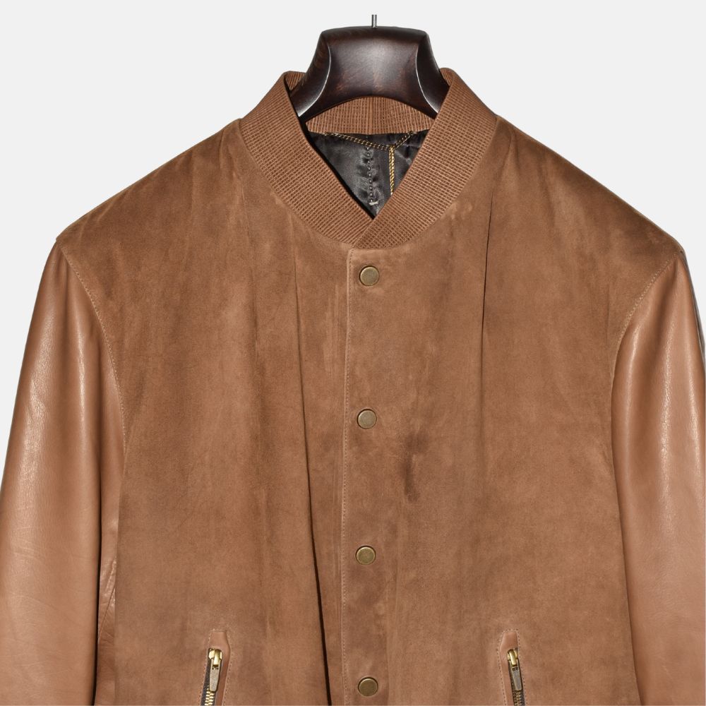 Brown Jacket made of Lamb Suede (EU 52)