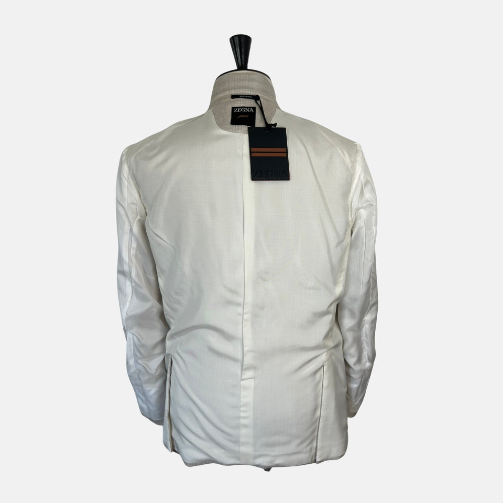 Ecru Patterned Blazer made of Cashmere/Silk (EU 54)