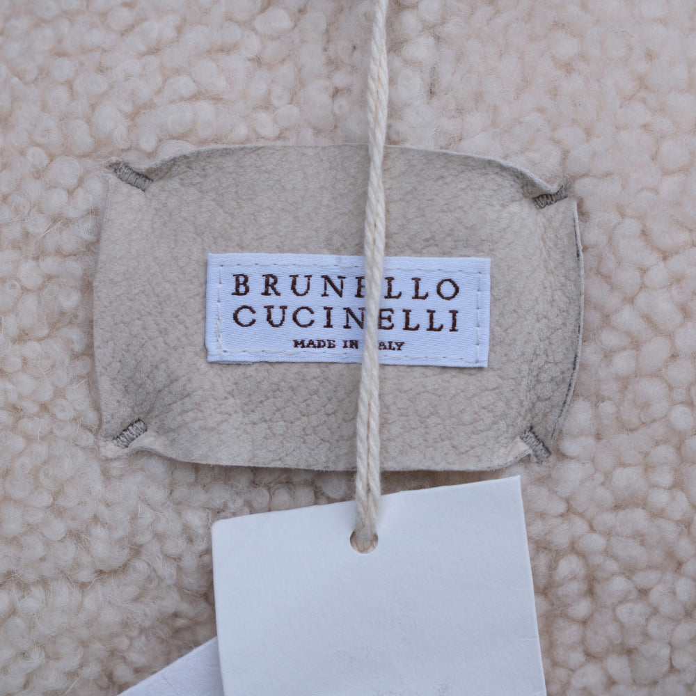 Taupe Jacket made of Sheepskin (L)