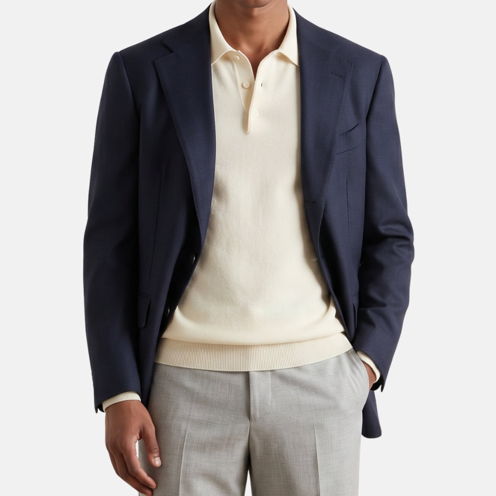 Midnight Blue Wool Blazer (EU 50)