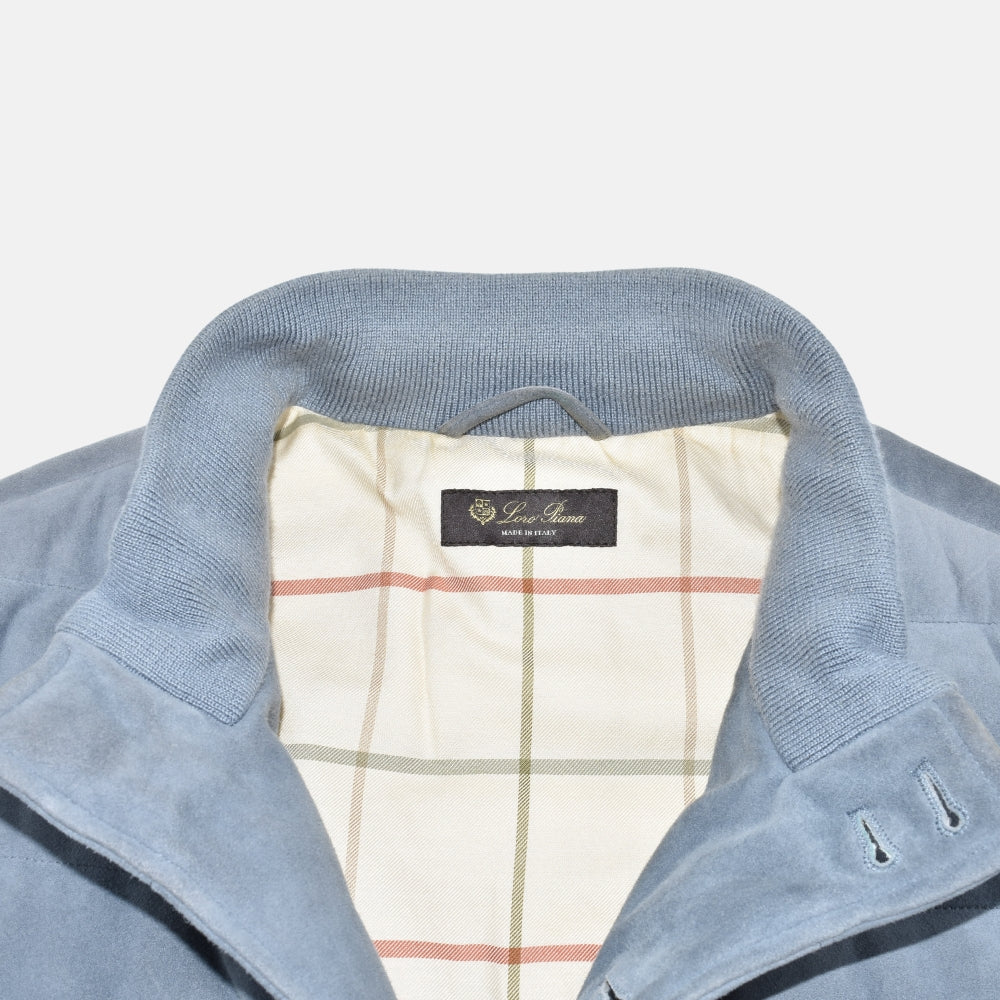 Light Blue Down Vest made of Suede (L)