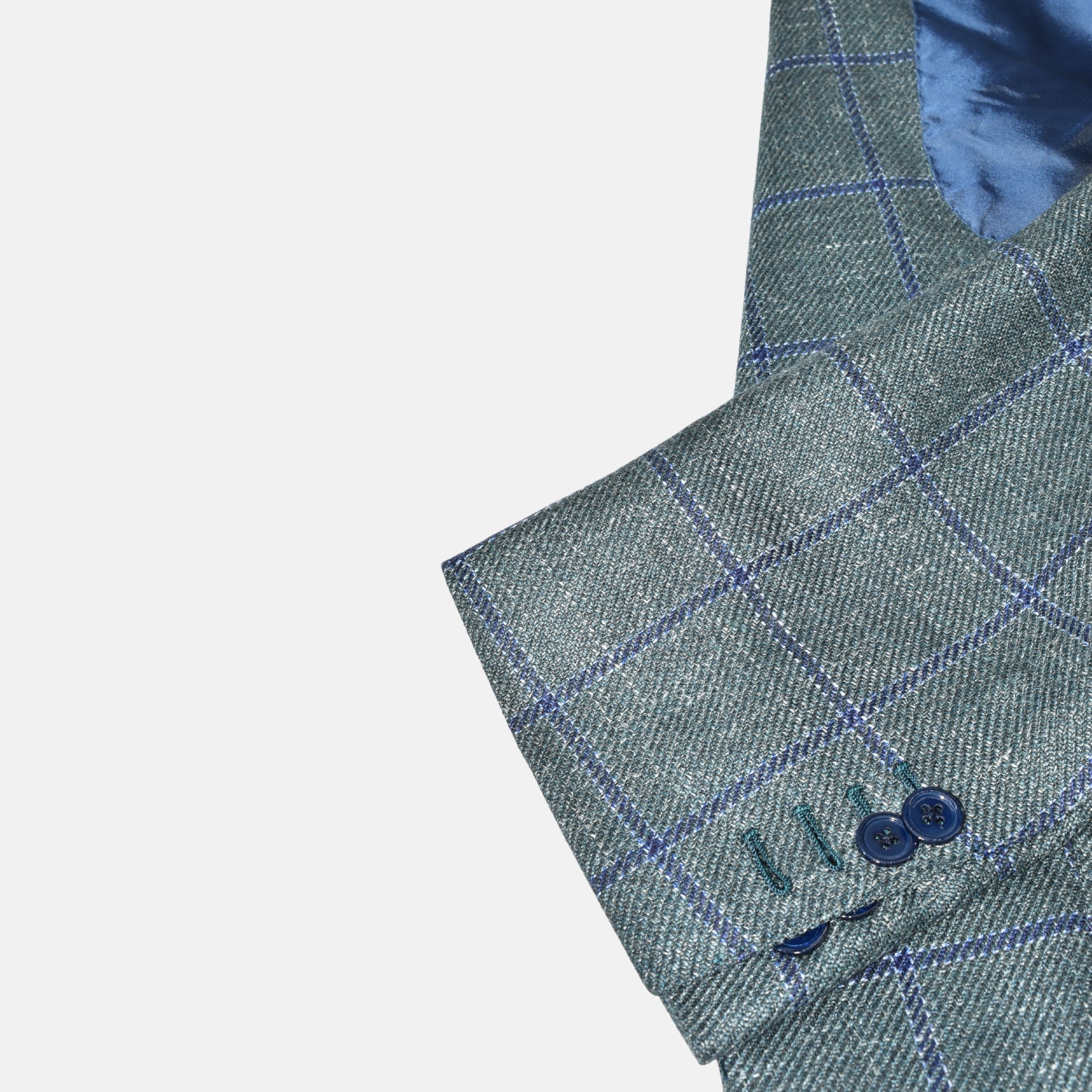 Green/Blue Checkered Blazer made of Wool (EU 52L)