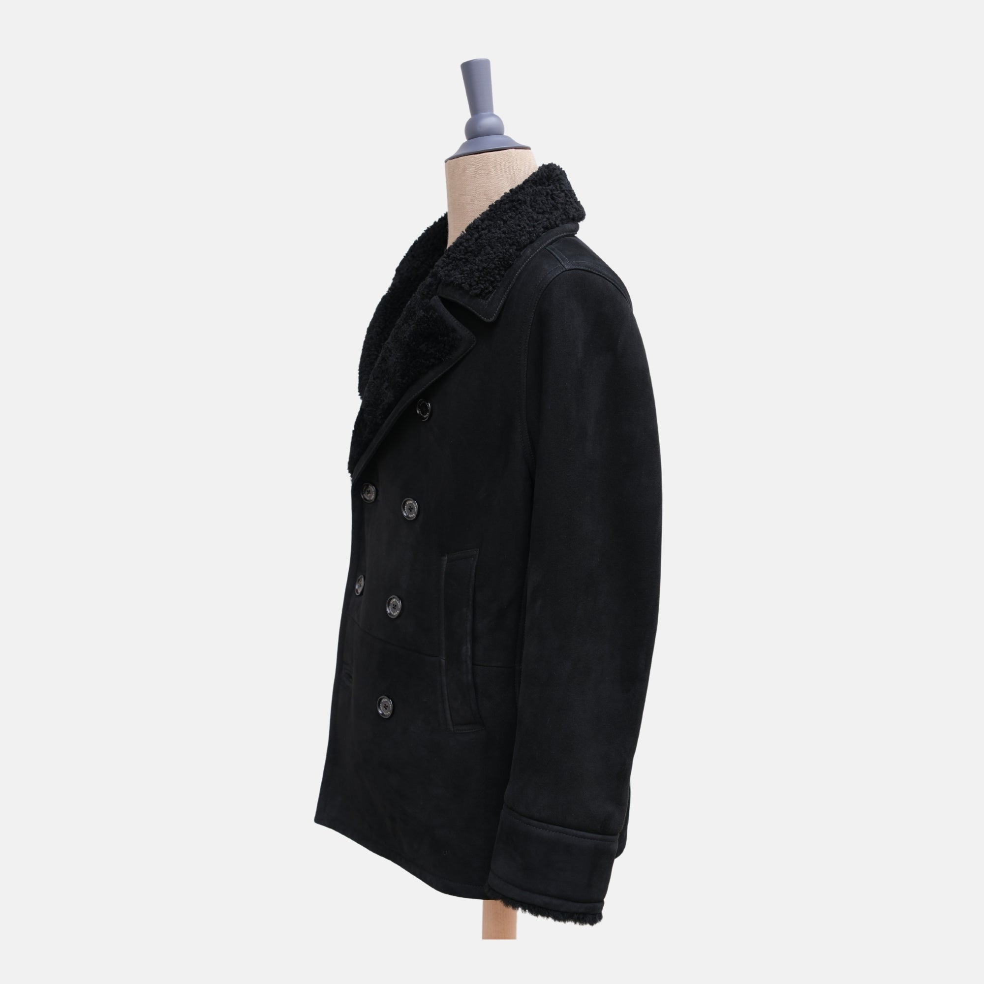 Black Shearling Coat (M)