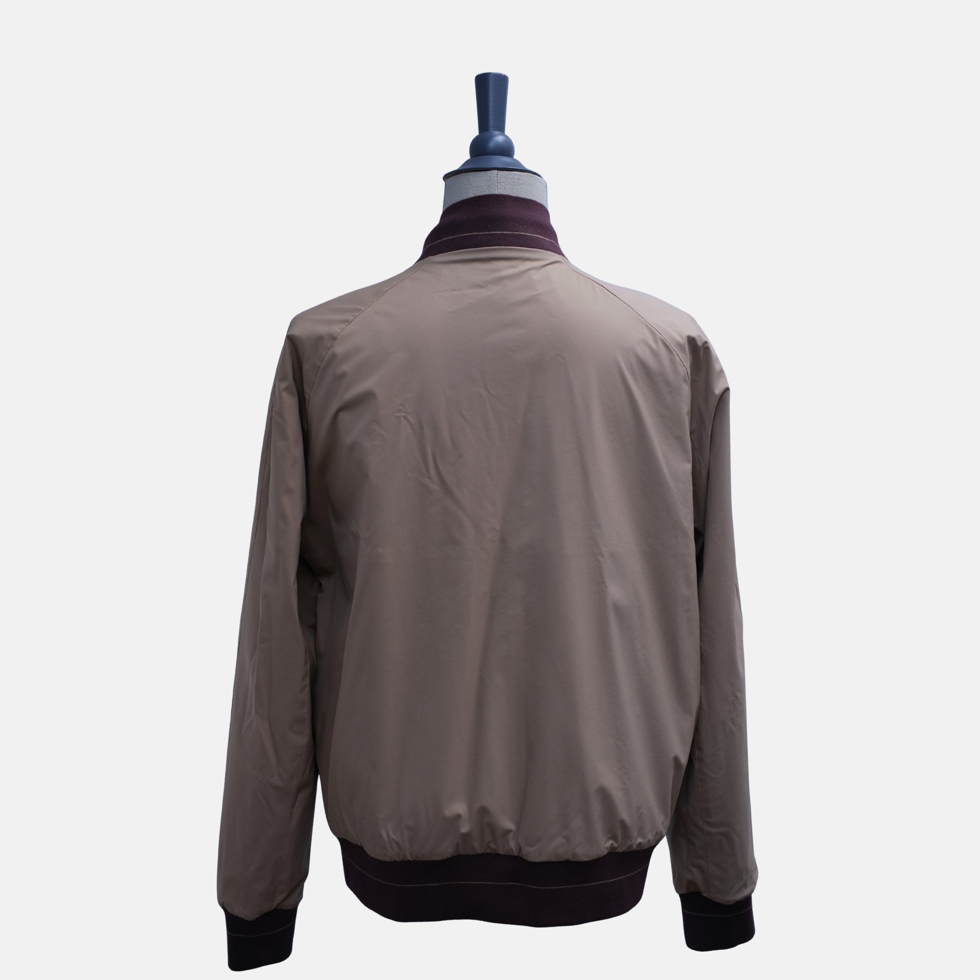 Bordeaux/Taupe Revisable Jacket made of Leather (XXL)