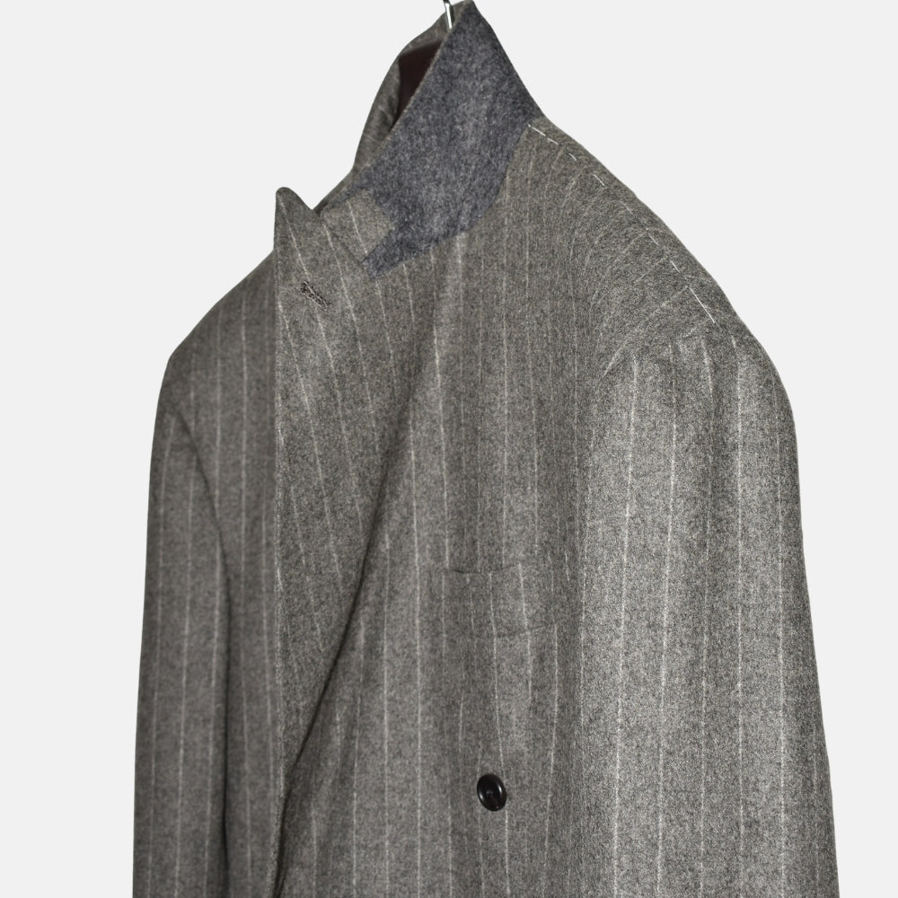 Grey Chalkstripe Double-Breasted Blazer made of Wool (EU 64)