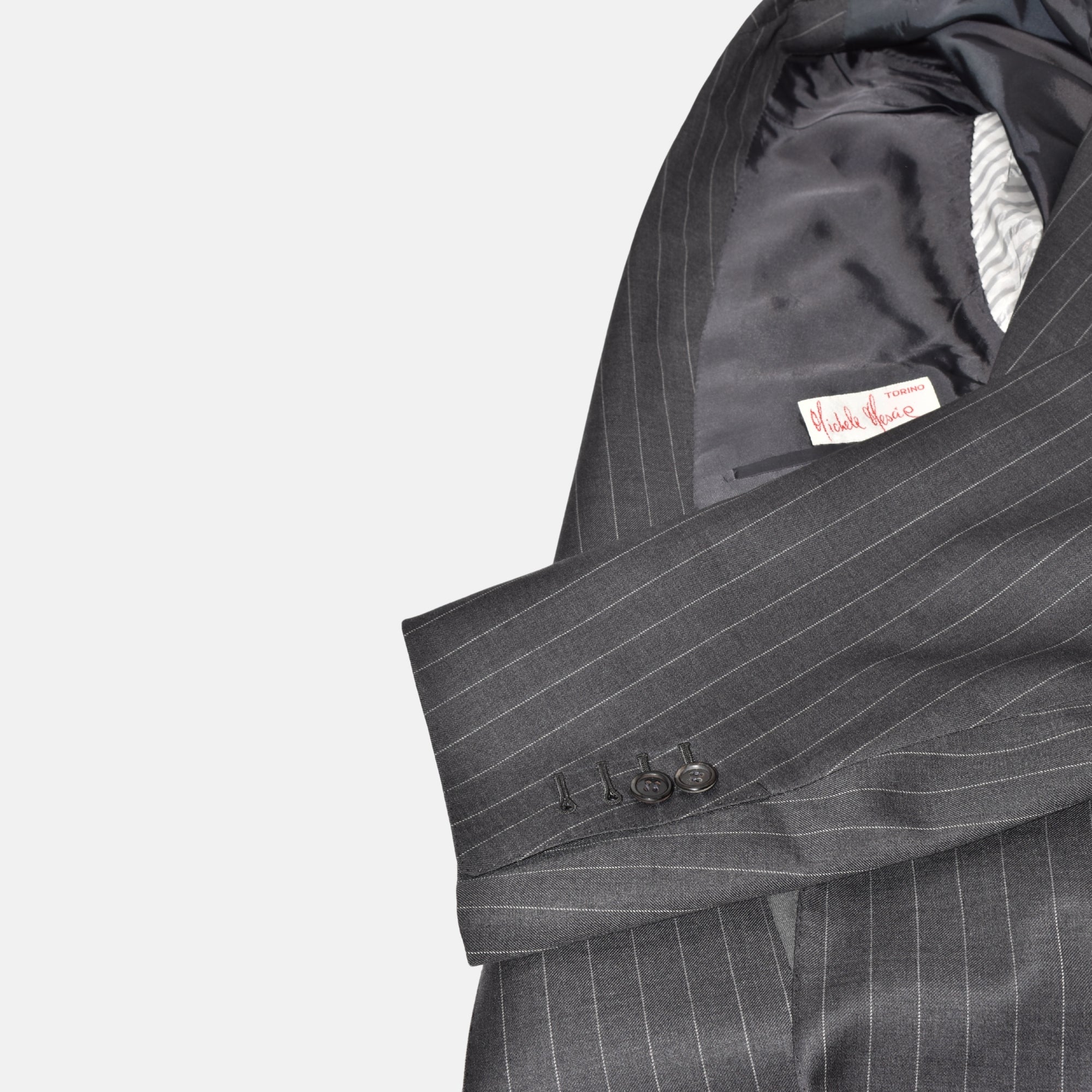 Antracite Striped  Suit made of Wool (EU 52L)