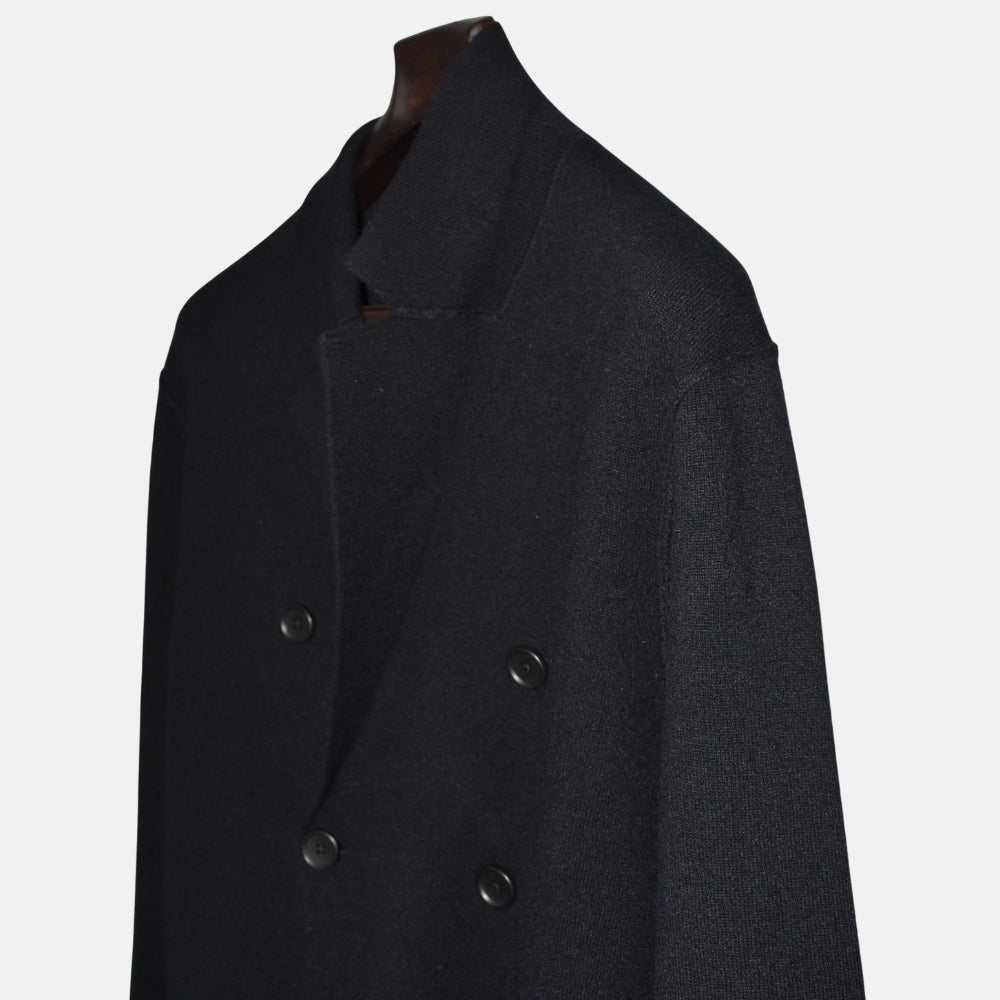 Black Double Breasted Cardigan made of Cashmere (M)